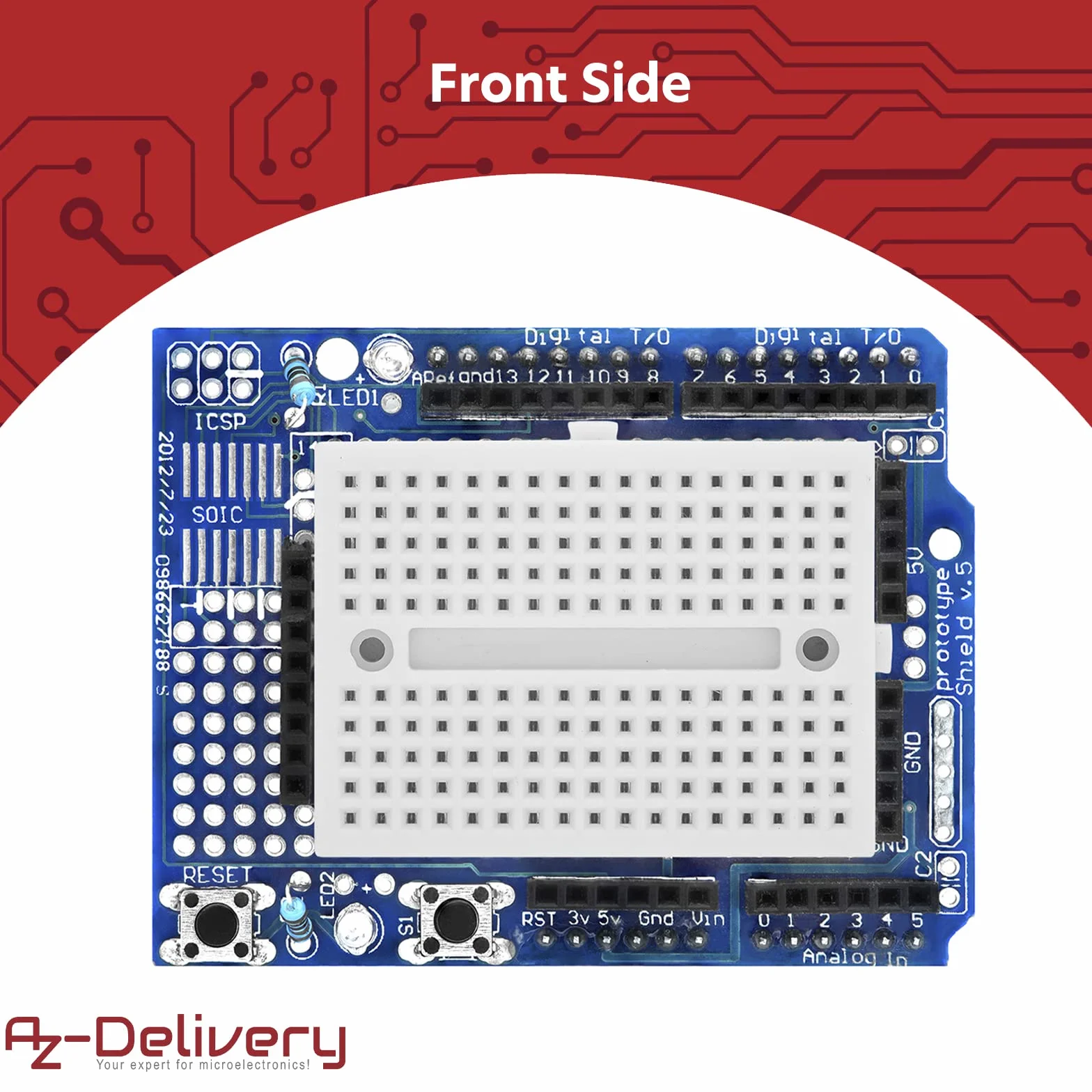 AZDelivery Prototypowanie Prototype Shield Mini Breadboard kompatybilny z Arduino w tym E-Book!