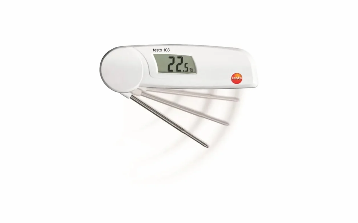 Testo AG 0560 0103 103 składany termometr, długość 11 cm, mały, klasa ochrony IP55, łącznie z bateriami