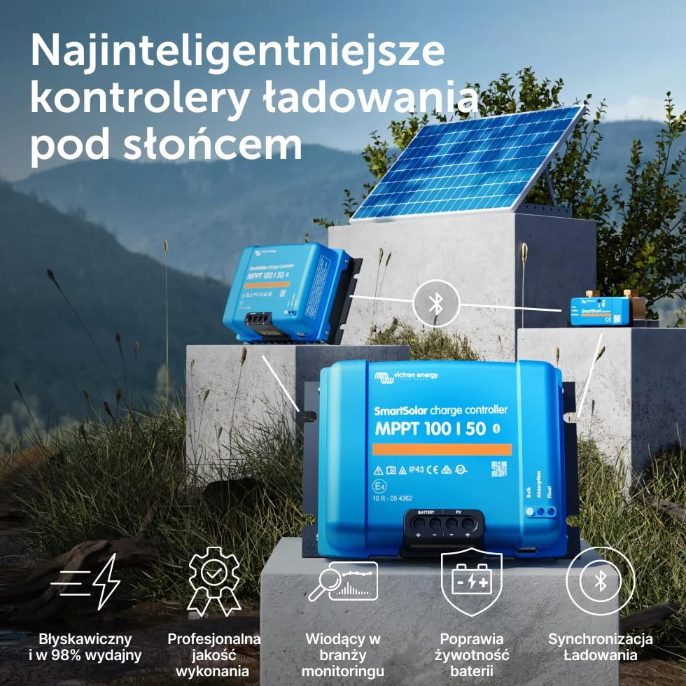 Victron Energy SmartSolar MPPT 100V 50A 12/24V Kontroler Ładowania Słonecznego Bluetooth