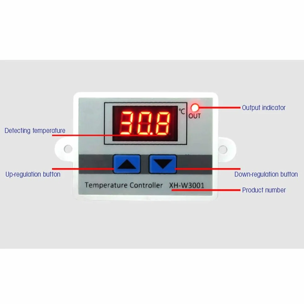 Cyfrowy regulator temperatury Xh-W3001 Regulator temperatury z wodoodporną sondą (110-220V/1500W)