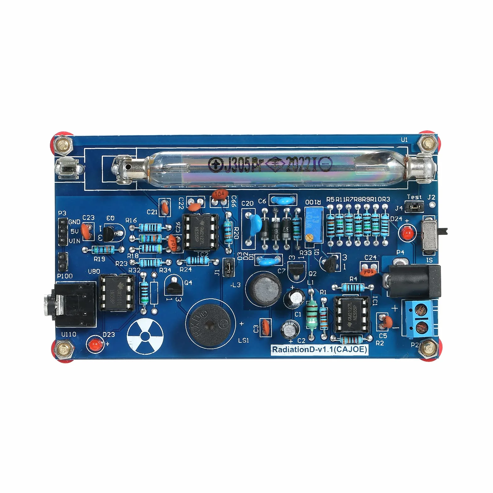 Zmontowany system detektora promieniowania, "zrób to sam" Miller Tube Nuclear Radiation Detector Geigera, Counter Kit moduły moduły eksperymentalne