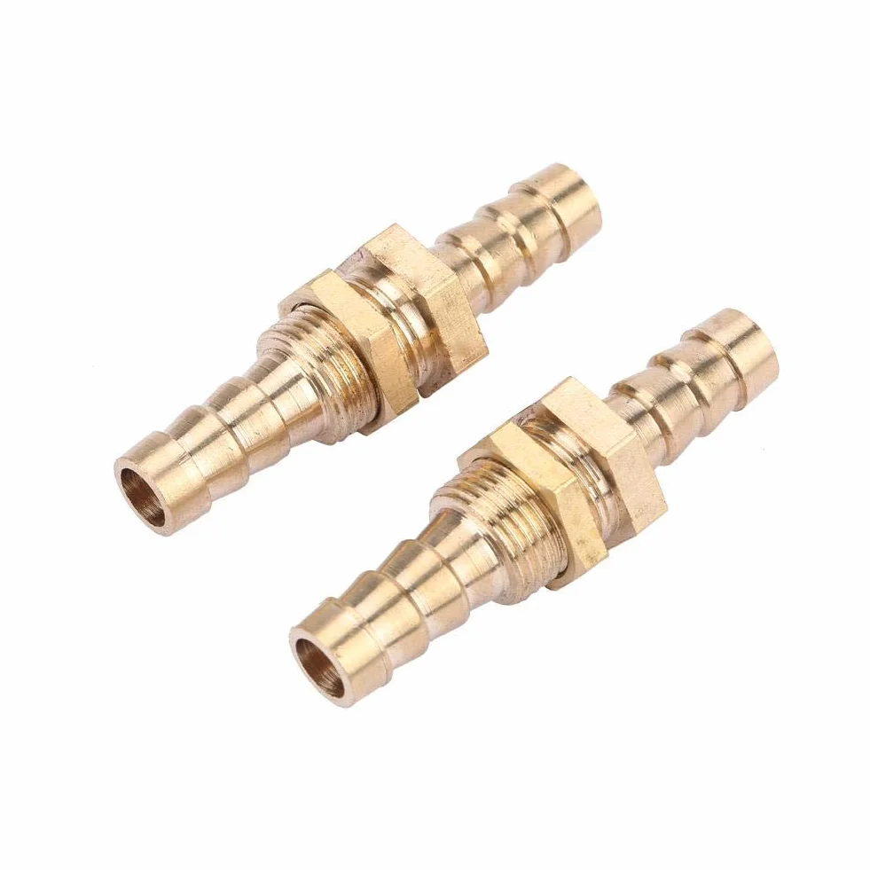 2 sztuki tulejek do węża, mosiężne przyłącze węża, adapter, złącze grodziowe do połączeń śrubowych, węży, złączek rurowych (10 mm)