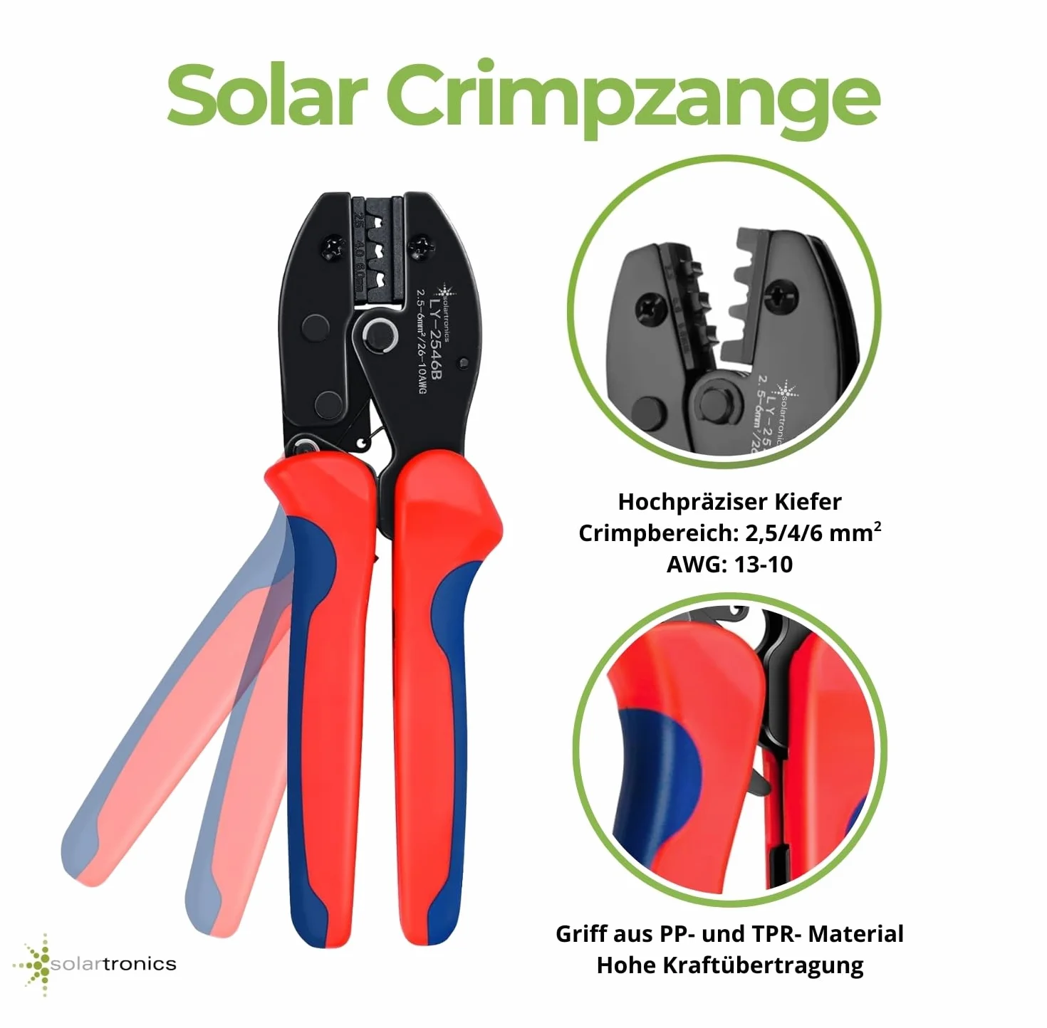 SOLARTRONICS Zestaw szczypiec zaciskowych IP67 do kabli solarnych 4-6 mm²