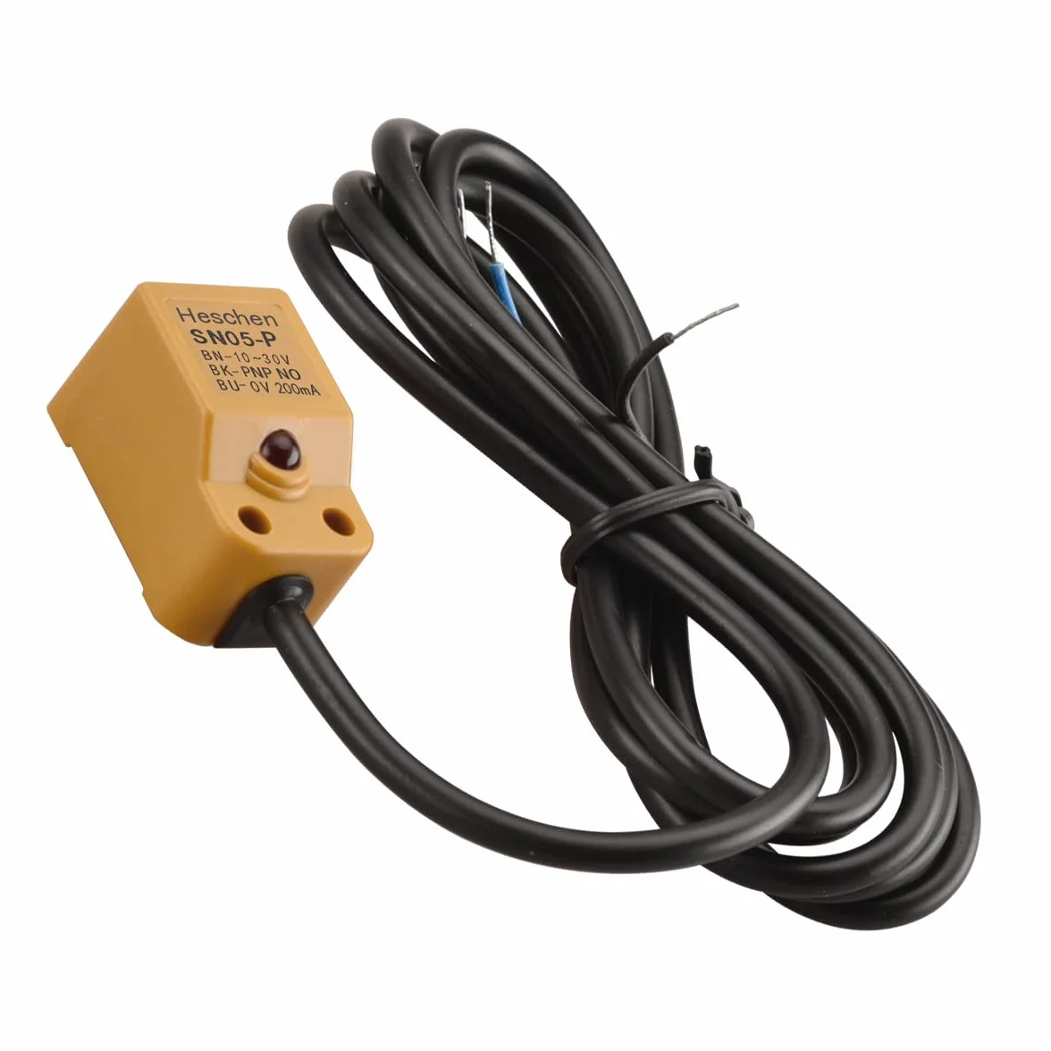 Heschen Kwadratowy czujnik zbliżeniowy indukcyjny przełącznik typu non-Shield SN05-P Odległość detektora 5 mm 10-30 VDC 200 mA PNP normalnie otwarty (NO) 3 przewód