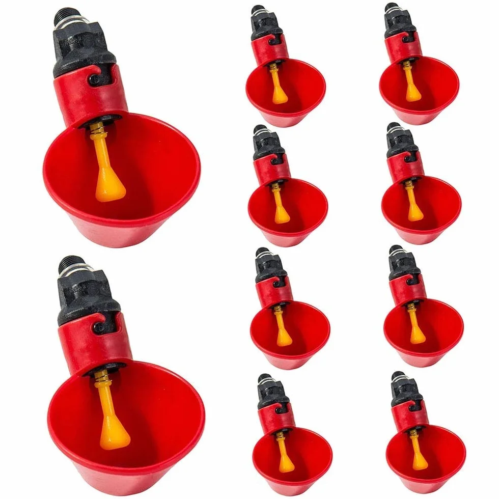 Nikou 10 szt. automatyczne kubki do picia kurczaka - kubki do picia wody drobiu, plastikowy karmnik do picia, podajnik pisklęta ptasiej kury, dla ptaków przepiórczych zwierząt domowych kurczaka