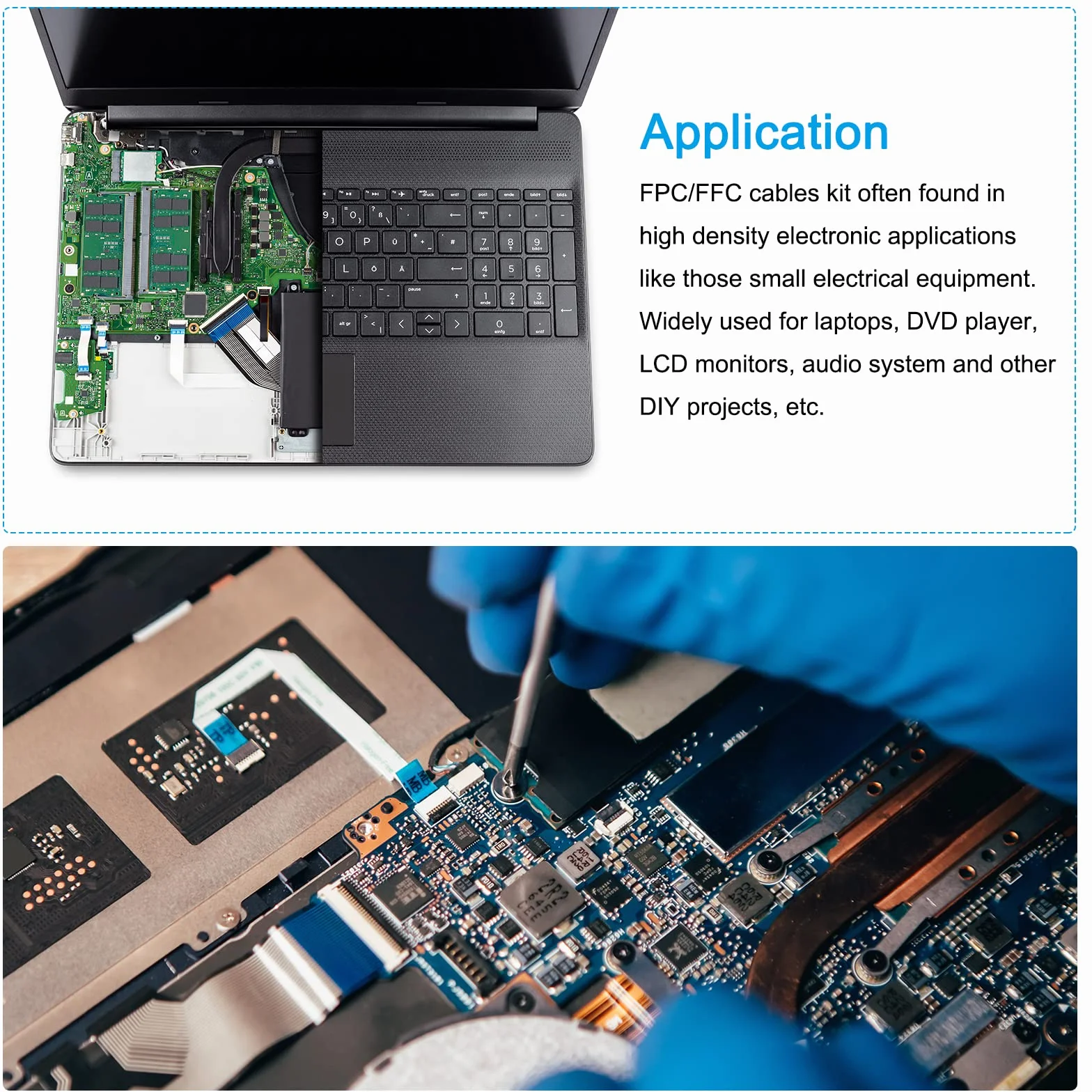 sourcing map Zestaw 5 kabli FFC FPC 16 pinów 0,5 mm 200 mm (typ A) do drukarki LCD 3D kamery DVD
