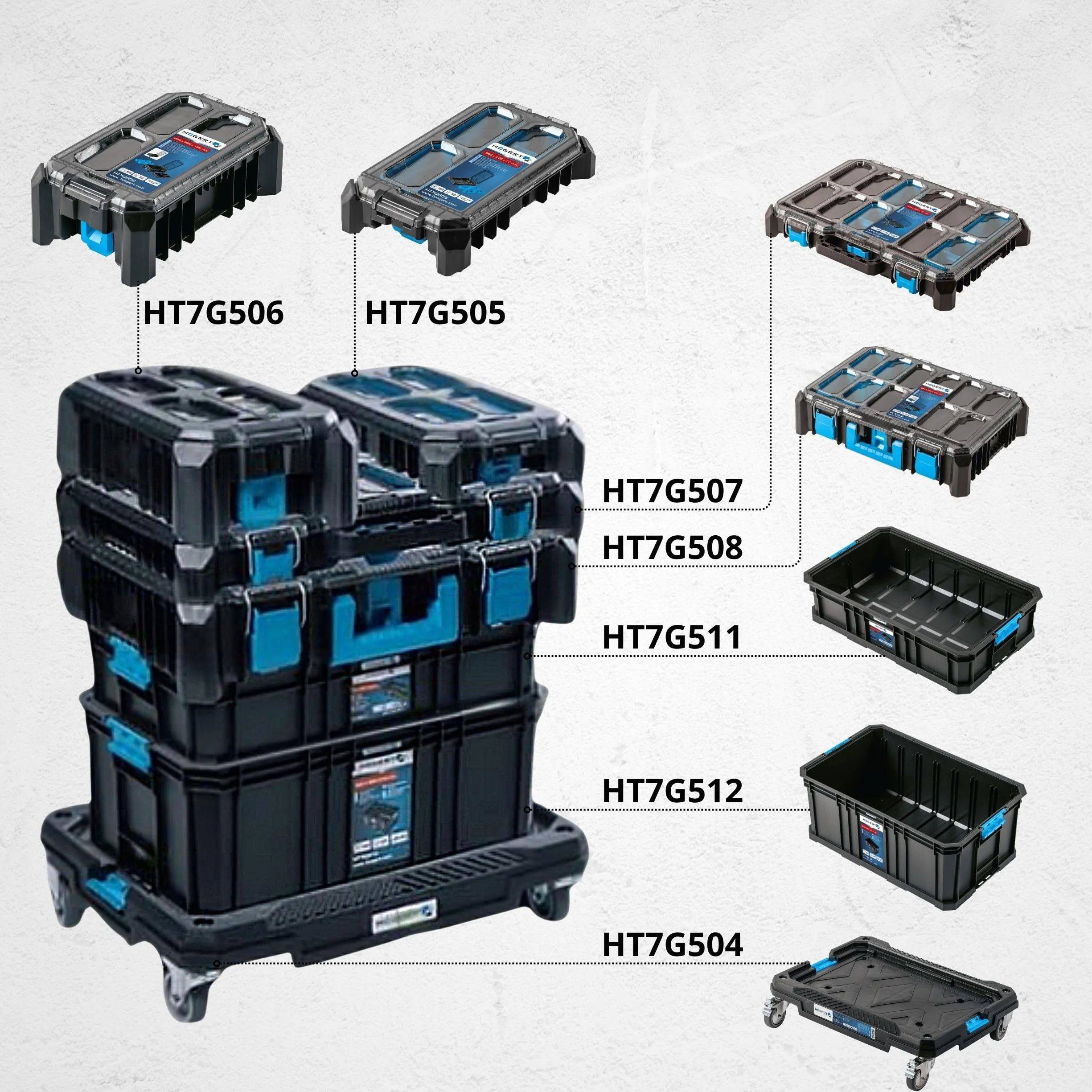 Högert Technik Platforma transportowa na kółkach 150 kg HT7G504