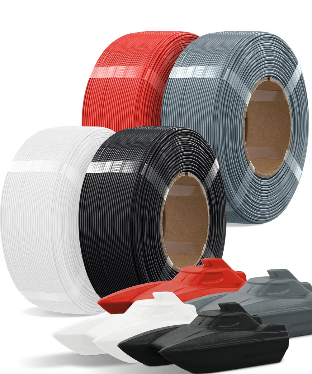 OVERTURE PETG Spool-less filament 1,75 mm 1 kg, filament do drukowania 3D, pasuje do większości drukarek 3D FDM Black*1+White*1+Red*1+Space Gray*1 x 4 kg