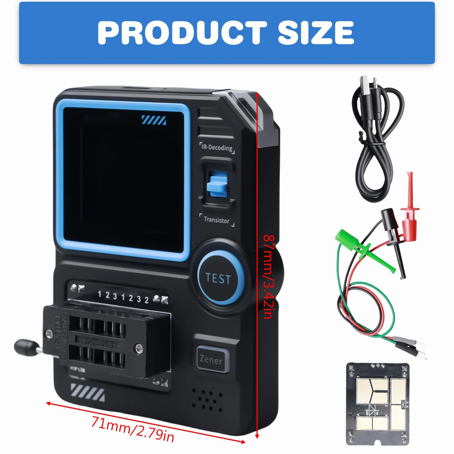 LCR-P1 tester tranzystorowy miernik LCR z kolorowym wyświetlaczem NPN PNP MOSFET IR