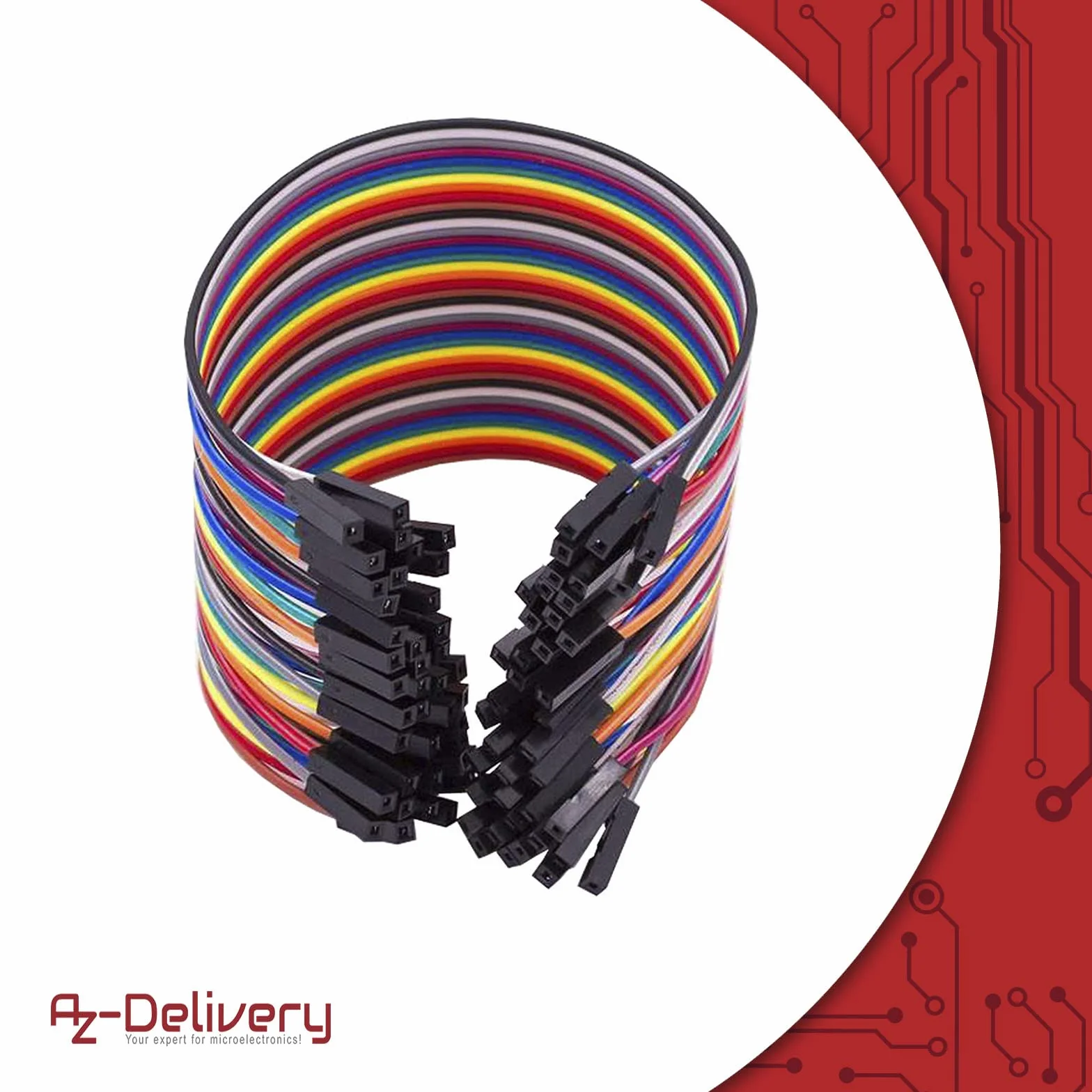 AZDelivery 3 x Jumper Wire Cable 40 szt. każdy 20 cm F2F Female to Female kompatybilny z Arduino i Raspberry Pi Breadboard tym e-Book!