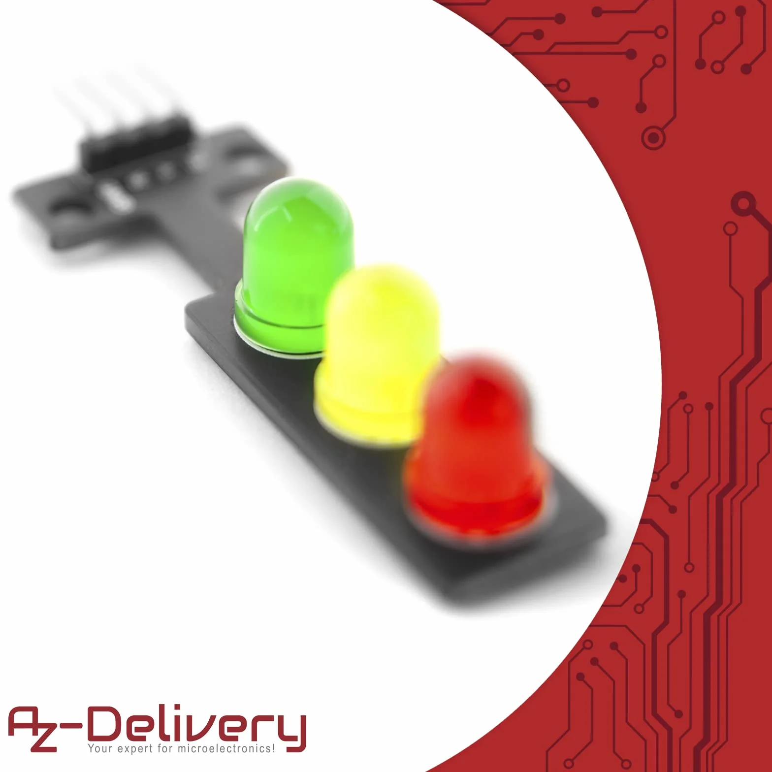 AZDelivery 5 x Moduł sygnalizacji świetlnej LED Kreatywny mini sygnalizator świetlny DIY 3.3-5V 8mm kompatybilny z Arduino tym e-book!