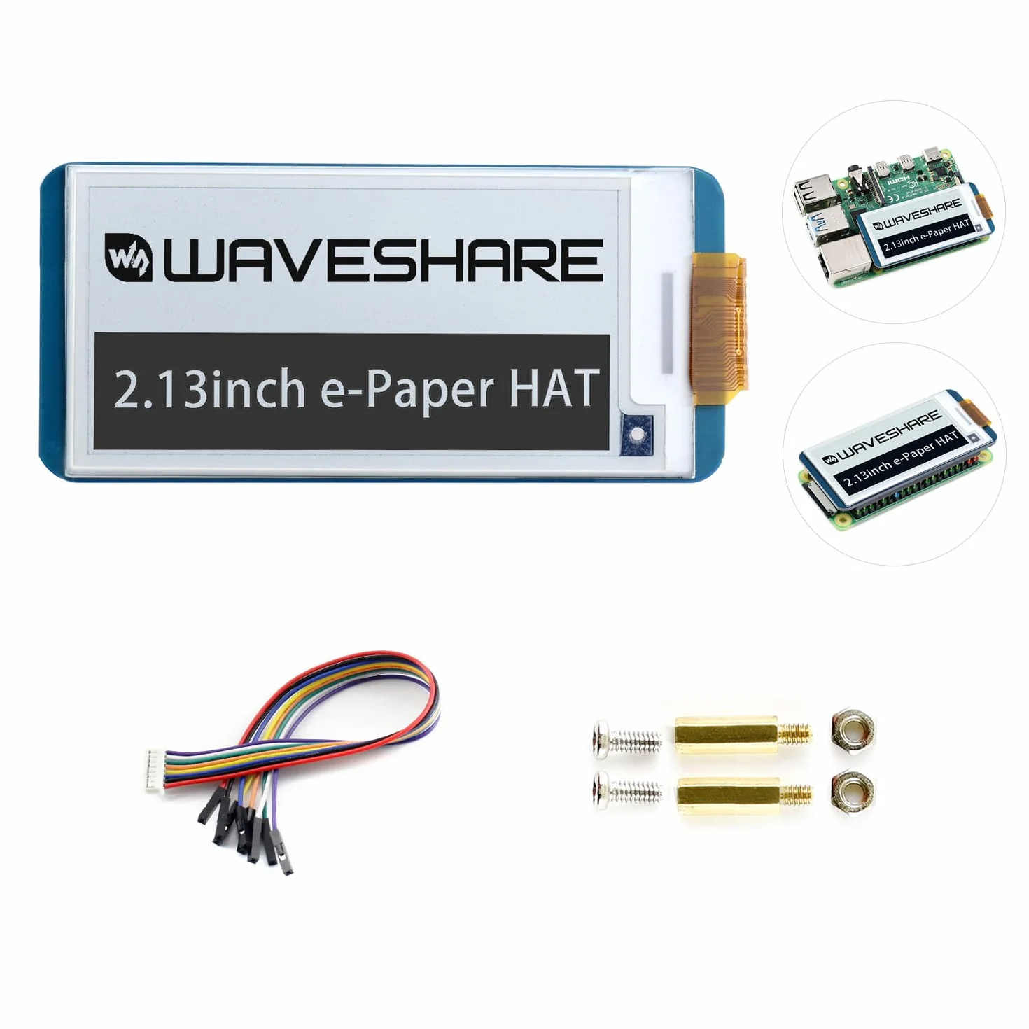 Waveshare 2.13inch e-Paper Display HAT 250x122 Resolution SPI E-Ink Screen Module for Raspberry Pi Zero