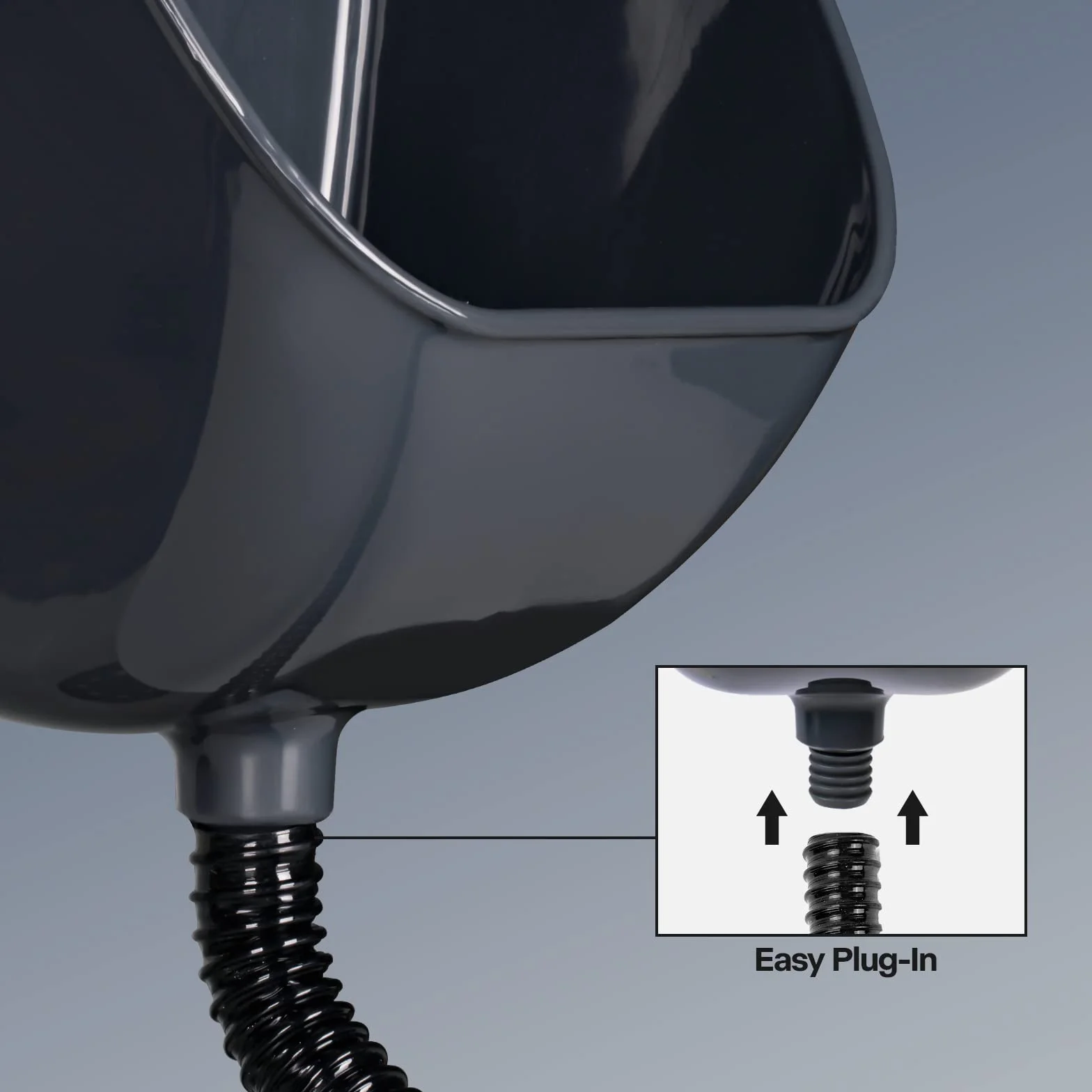 Pisuar męski bezwodny szary plastikowy