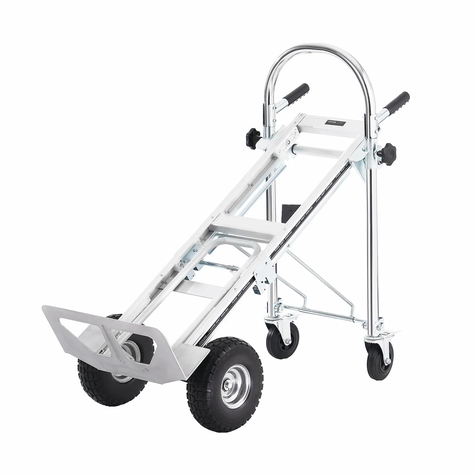 VEVOR Aluminiowy składany wózek transportowy 4 w 1 454 kg koła guma PU
