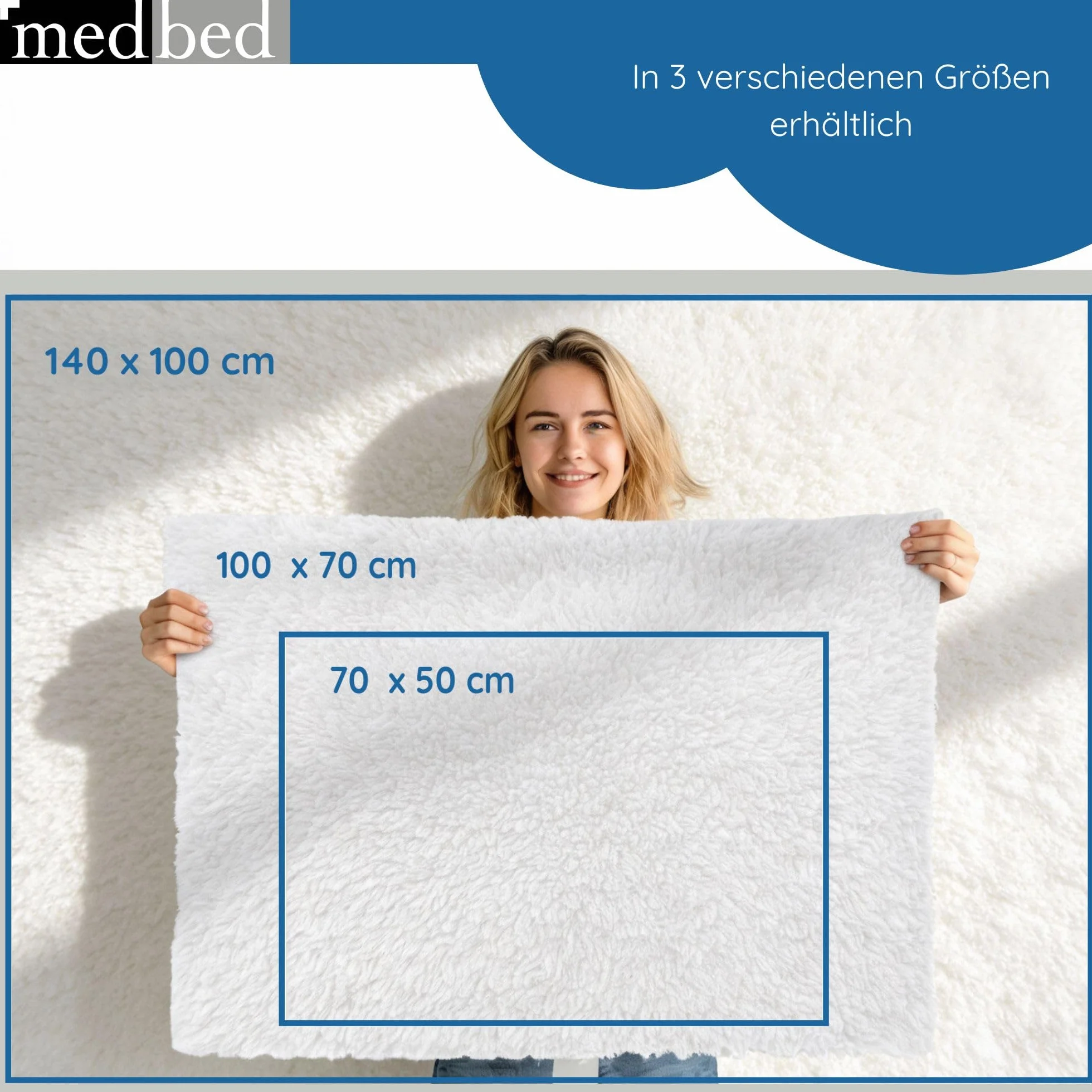 Anti-Dekubitus MedBed Premium – podkładka medyczna do zapobiegania gojeniu się ran (70 x 100 cm)