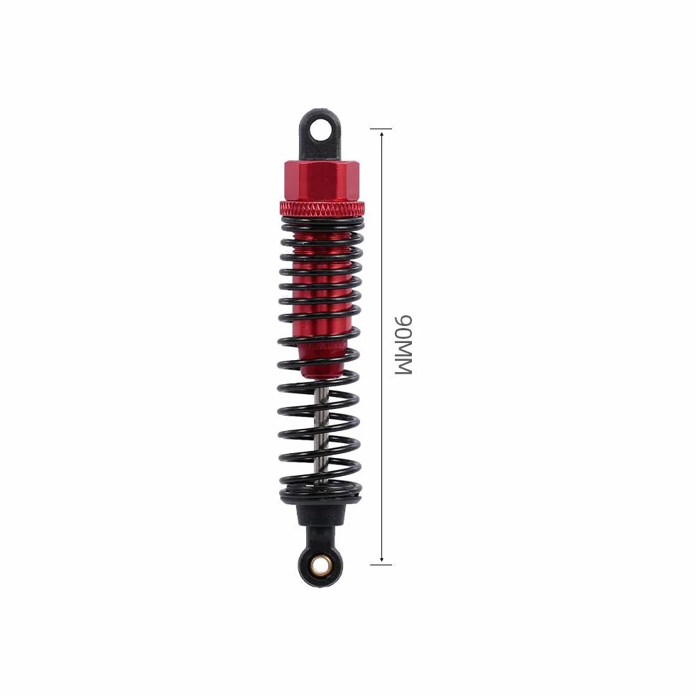 Amortyzatory metalowe z regulacją 60 mm 85 mm 100 mm do RC Crawler Axial SCX10 TRX4 D90 1/10 (czerwień)