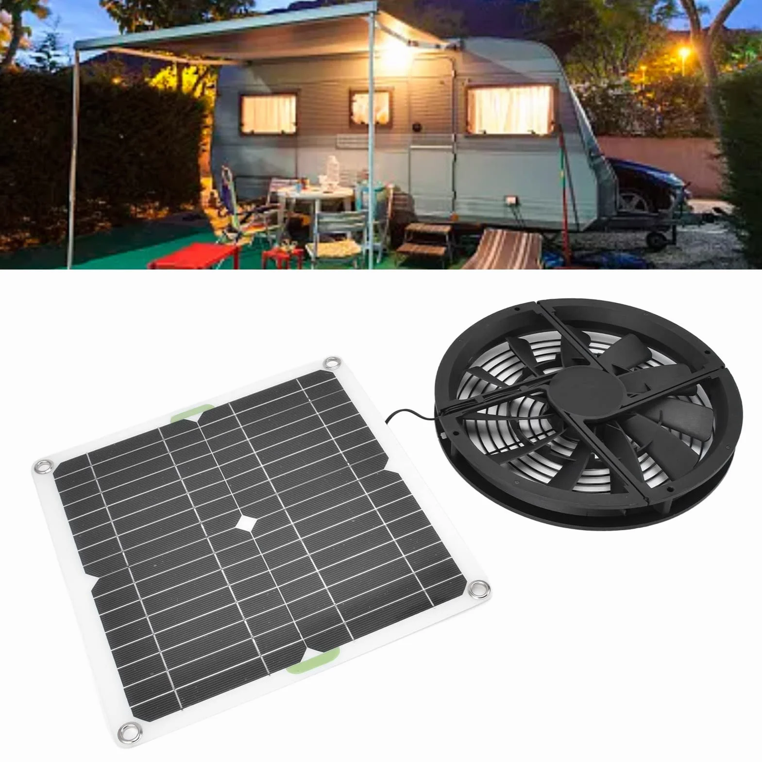 100W Solar Panel Fan Kit, Odporny Na Warunki Atmosferyczne Zasilany Energią Słoneczną Attic Ventilator, 12V 10in Panel Słoneczny Wentylator Wyciągowy