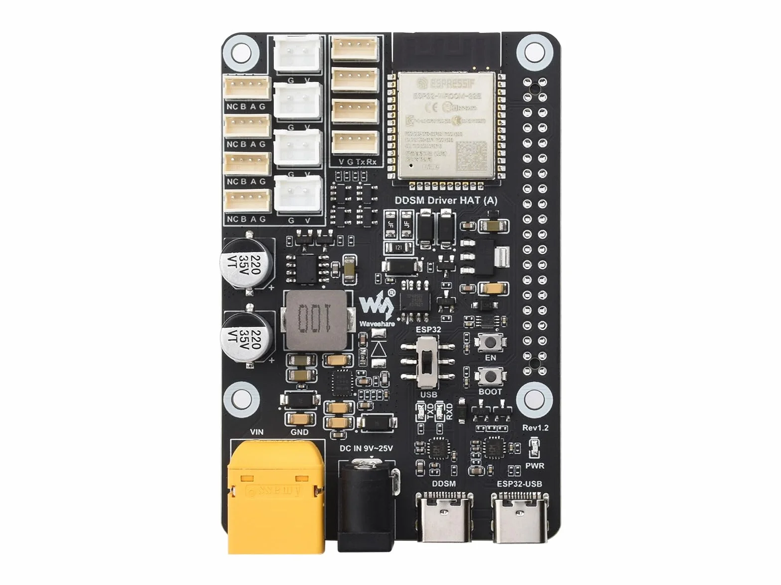 Waveshare Direct Drive Servo Motor Driver Board ESP32 WiFi DDSM Hub Motor ESP Now
