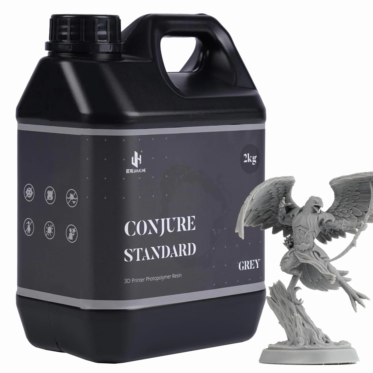 Chitu Systems 2 kg Conjure Standard Ulepszony żywica drukarska 3D, wysoka precyzja 405nm standardowy fotopolimer UV utwardzanie szybkie utwardzanie żywicy do drukarki LCD/DLP 3D (Szary łupkowy, 2kg)