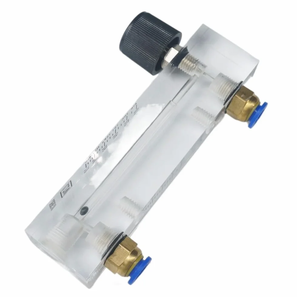 0,1 l/min do 35 l/min Dopasuj rurkę 6/8/10/12 mm Rotametr przepływomierza azotu powietrza z zaworem sterującym LZT-6T (Color : 0.3-3LPM, Size : Tube OD 8mm)