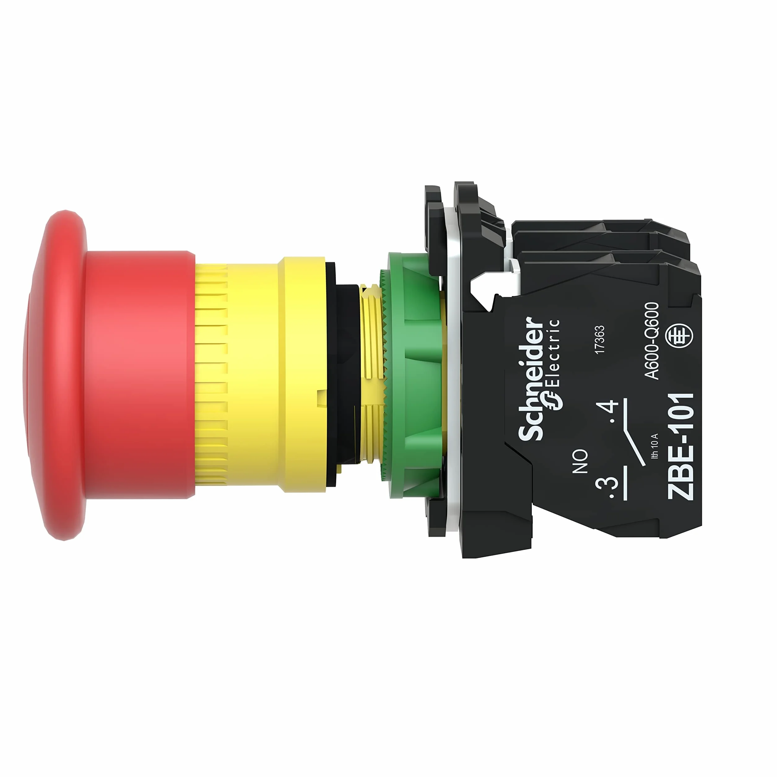 Schneider Electric Harmony XB5 Przycisk Stop Awaryjny Czerwony Plastikowy