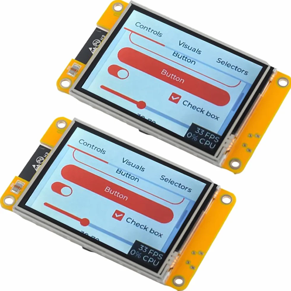 ESP32-2432S028R ESP32 żółty wyświetlacz rezystancyjny ekran dotykowy 240x320 TFT LCD moduł CYD płytka rozwojowa do Arduino IDE (2 sztuki)