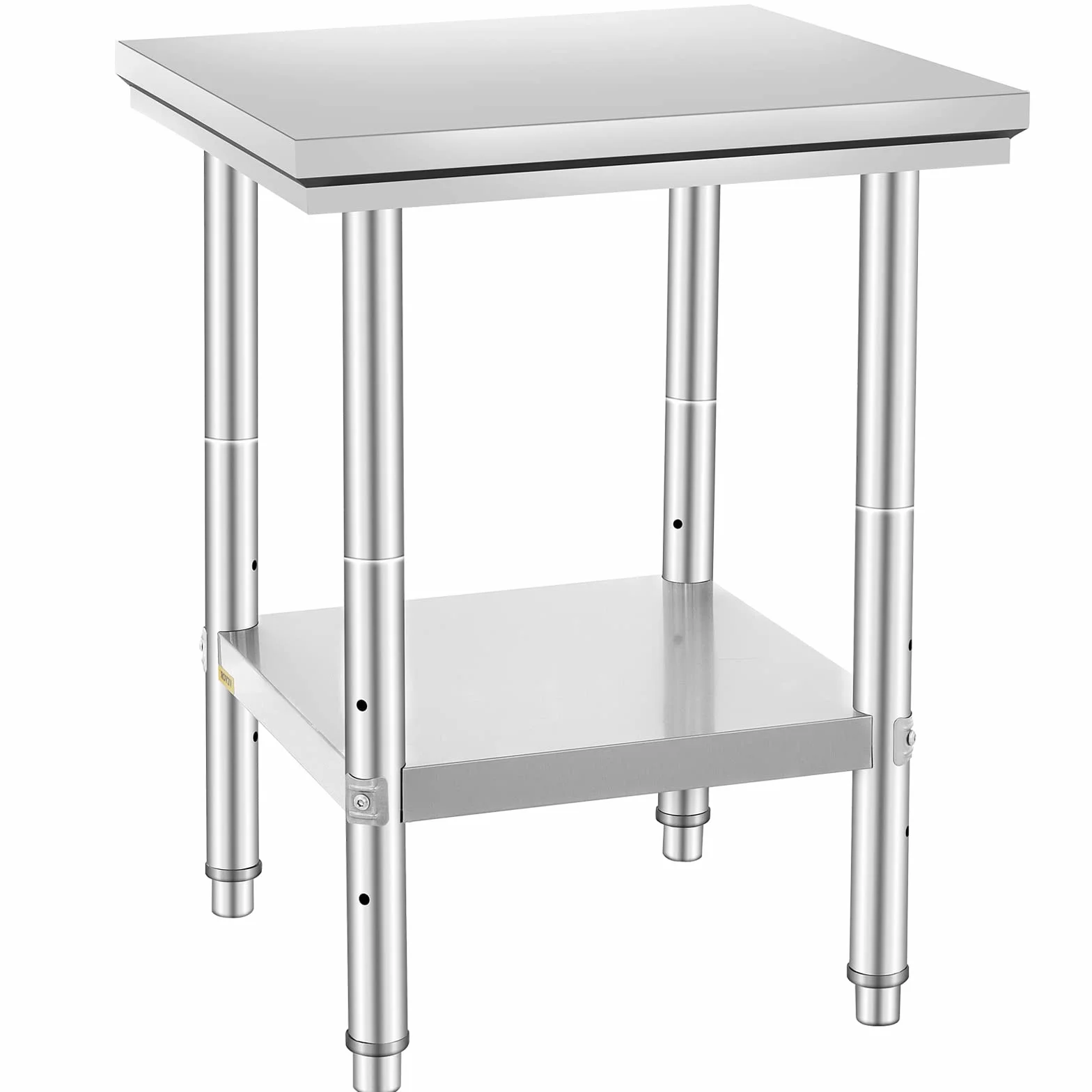 VEVOR Stół roboczy ze stali nierdzewnej, 60 cm x 60 cm, do przygotowywania posiłków, szycia, mycia, majsterkowania, wykorzystania w garażu itd.