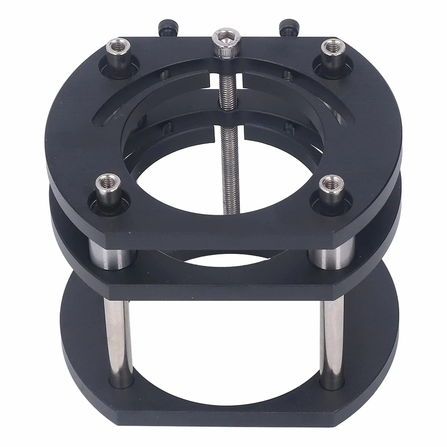 Podnośnik Routera, 4 Szczęki Mocujące Podstawa Systemu Podnoszenia Stołu Routera, Metalowy Zestaw Systemu Podnoszenia Routera do Silników o średnicy 64-66mm, Grawerowanie Drewna