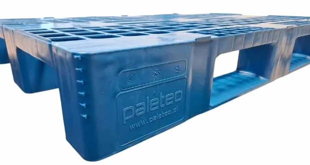Paleta Plastikowa 120x80 Ażurowa na Płozach Niebieska 1280WN