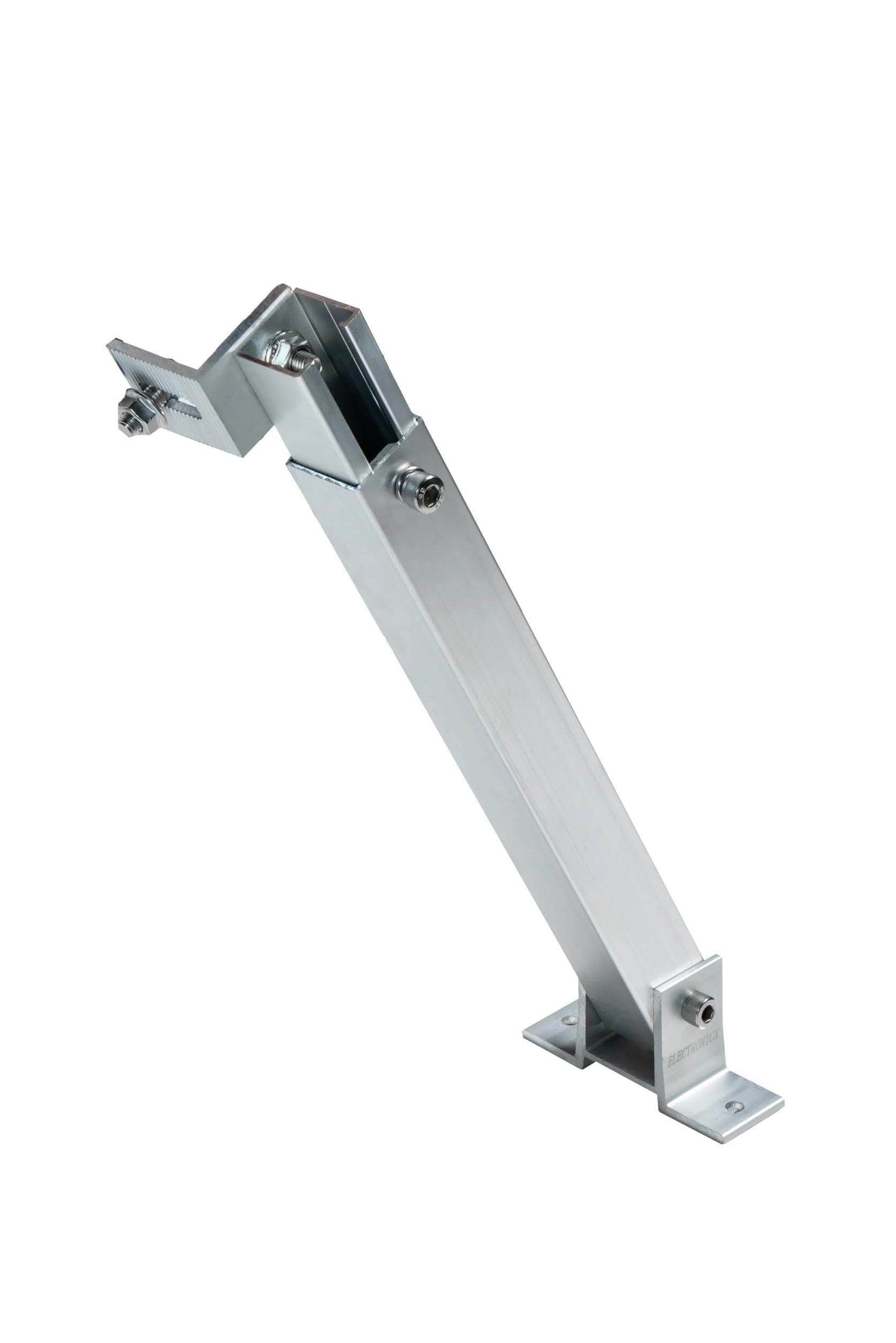 Uchwyt do modułu solarnego do płaskiego dachu, dachu, ściany, łodzi, przyczepy kempingowej, kątowego aluminiowego wspornika do PV, modułu solarnego (aluminiowo-srebrny, 1 zestaw 15°-30°)