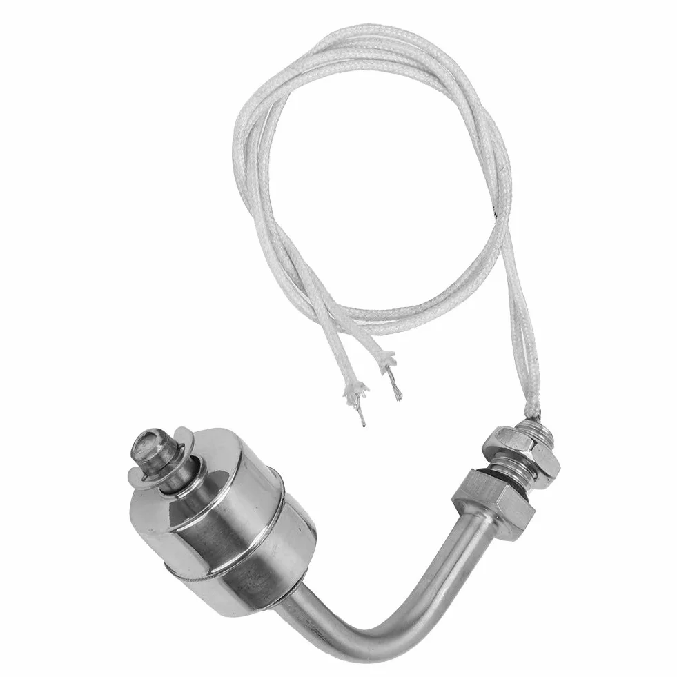 Czujniki poziomu napełnienia, stal nierdzewna 304, przełącznik pływakowy 0~220 V, 75 mm, stal nierdzewna, odporna na wysokie temperatury, czujnik poziomu cieczy, jak na zdjęciu, 12*6*3