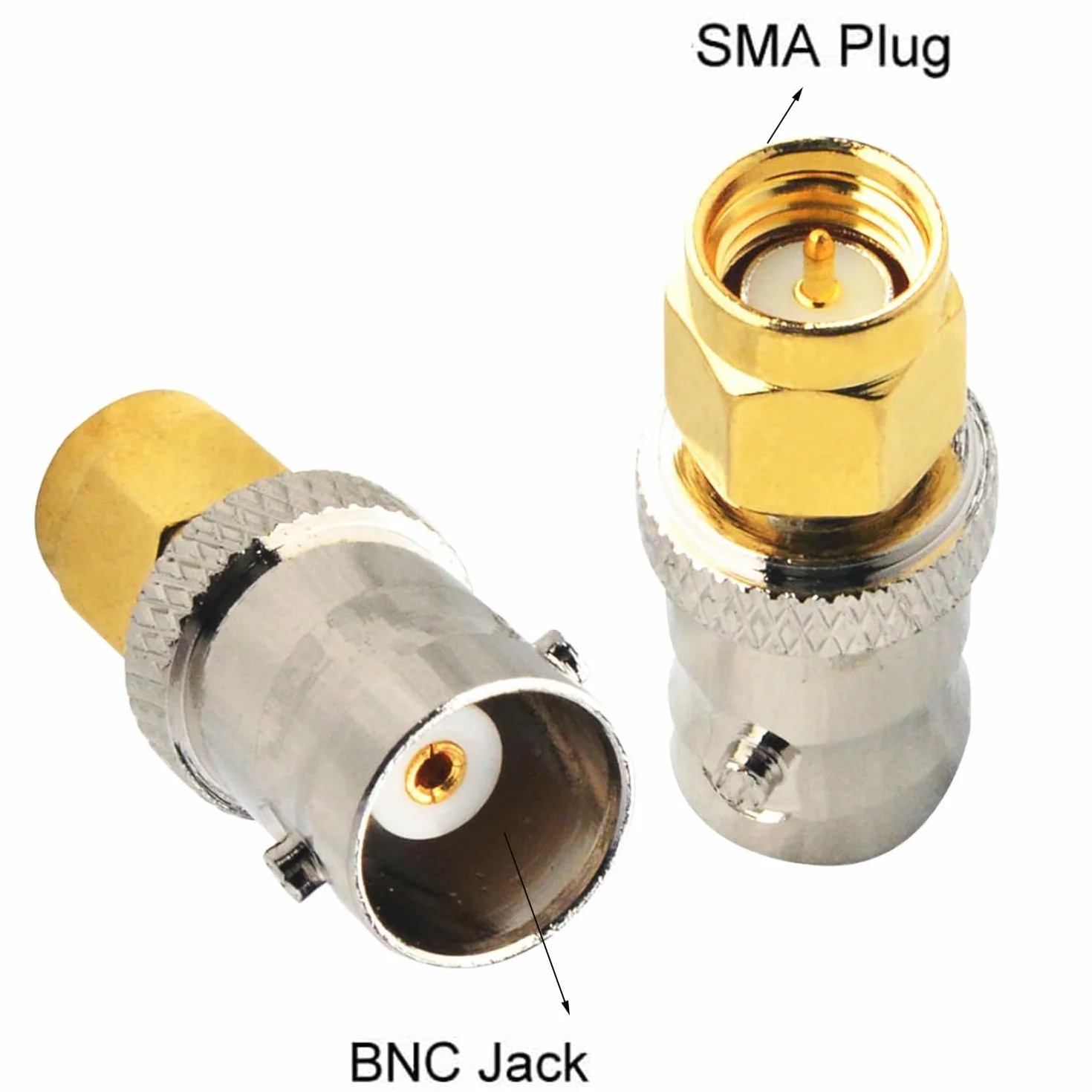 4 szt. Adapter BNC męski żeński na SMA męski konwerter do urządzenia LAN bezprzewodowy, kabel koncentryczny