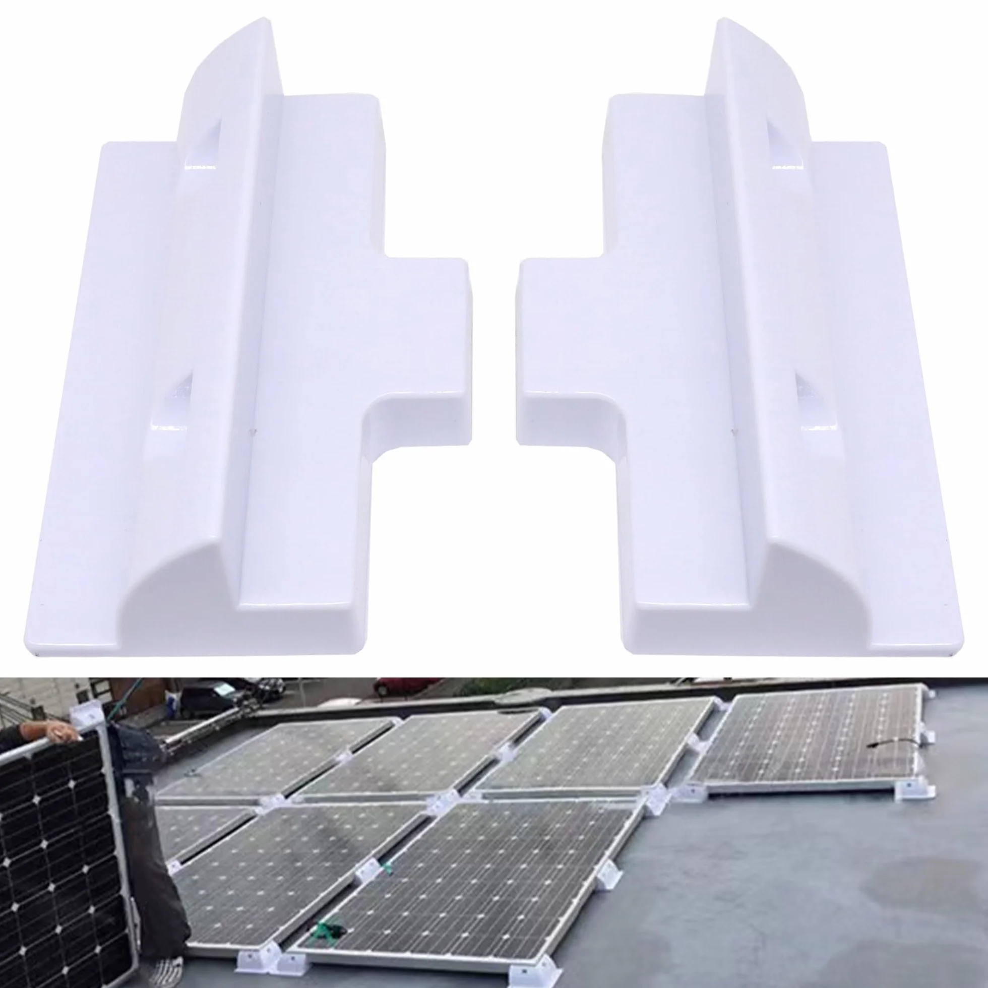 2 sztuki, uchwyt do paneli słonecznych, uchwyty solarne, tworzywo ABS, czarne profile łączące do projektu solarnego, przyczepy kempingowej, łodzi, 2 sztuki
