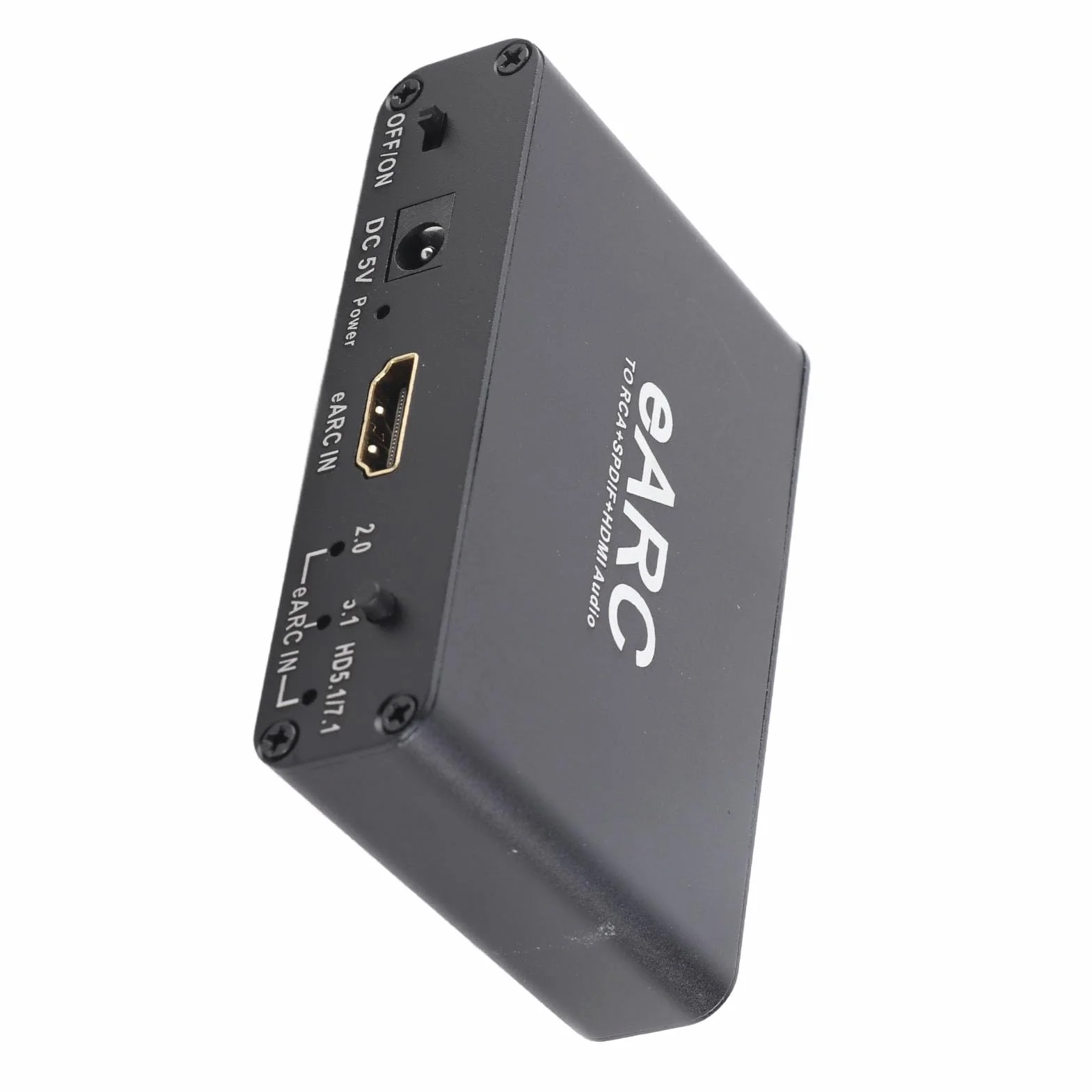 Dpofirs Earc Audio Extractor, Earc Audio Converter do HDMI/Optical / 3,5 Mm Ekstraktor Dźwiękowy, Adapter łukowy HDMI dla TV do Systemu Głośnikowego