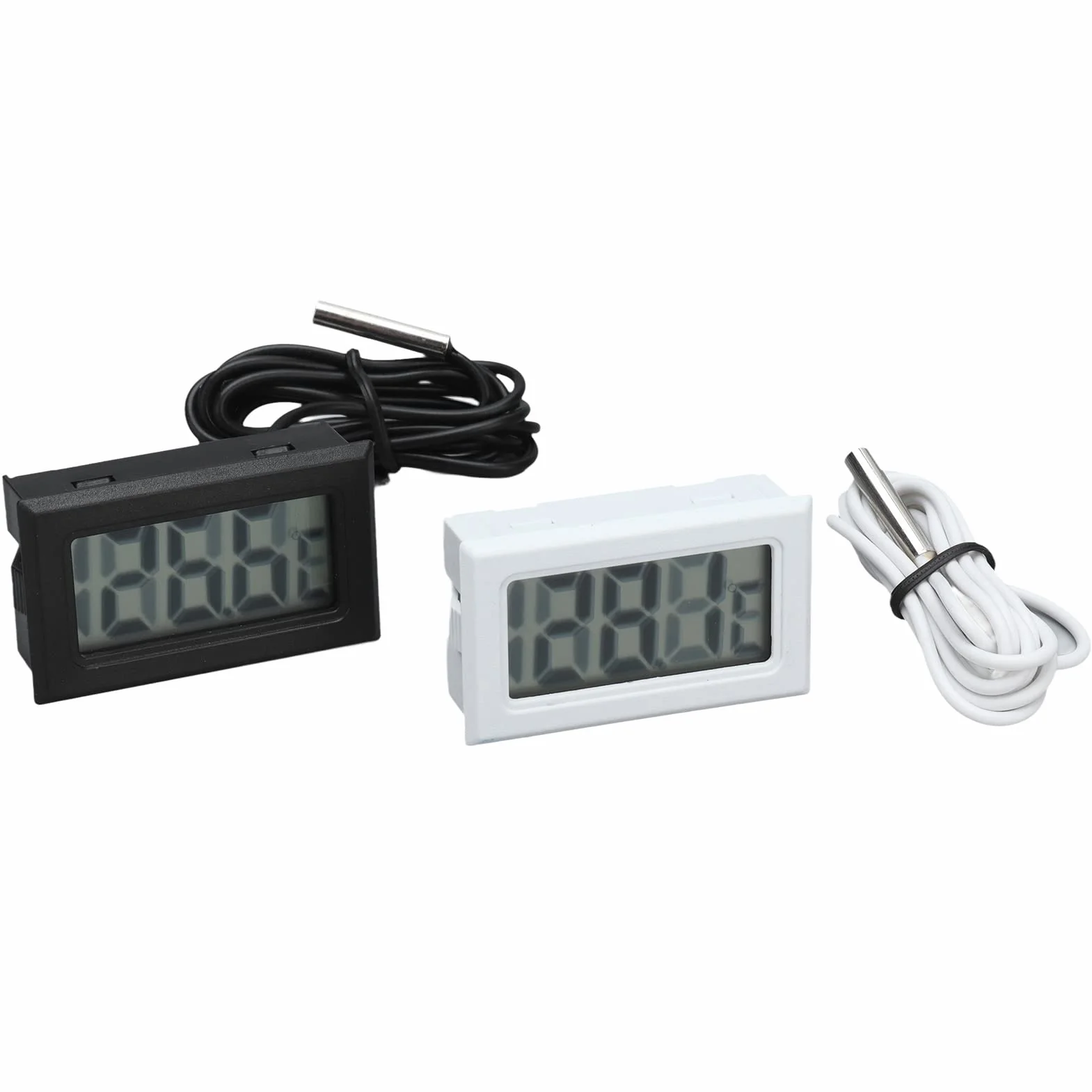 2 szt. Elektroniczny Termometr Cyfrowy Wodoodporny Miernik Temperatury Sondy z Wyświetlaczem do Wykrywania Pod wodą -50 ℃ ~ 110 ℃ (czarny biały)
