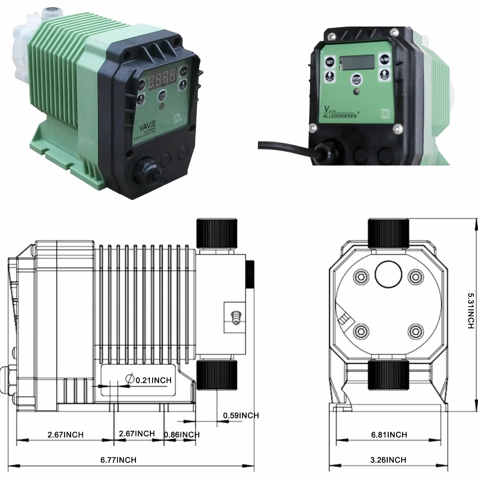 Pompa dozująca kwasowa, elektromagnetyczna pompa membranowa, 220 V, automatyczny elektromagnetyczny sprzęt dozujący, pompa ilościowa (1,08 l/h)