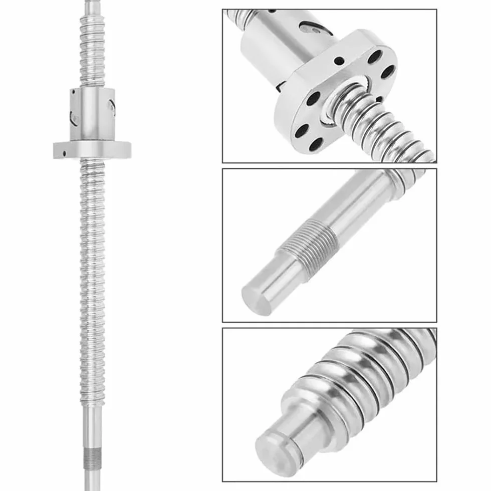 Śruba kulowa CNC C5 1605 kołnierz pojedyncza nakrętka BK/BF12 RM1605 SFU1605 350 mm