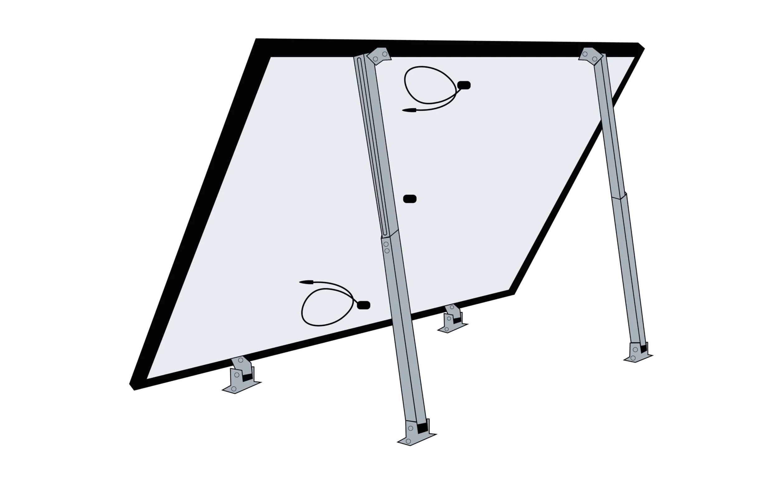 Uchwyt do modułu solarnego do płaskiego dachu, dachu, ściany, łodzi, przyczepy kempingowej, kątowego aluminiowego wspornika do PV, modułu solarnego (aluminiowo-srebrny, 1 zestaw 15°-30°)