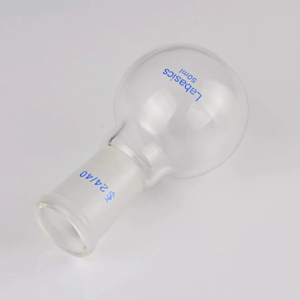 Labasics szklana butelka 50 ml pojedyncza szyjka płaska stożek zewnętrzny 24/40
