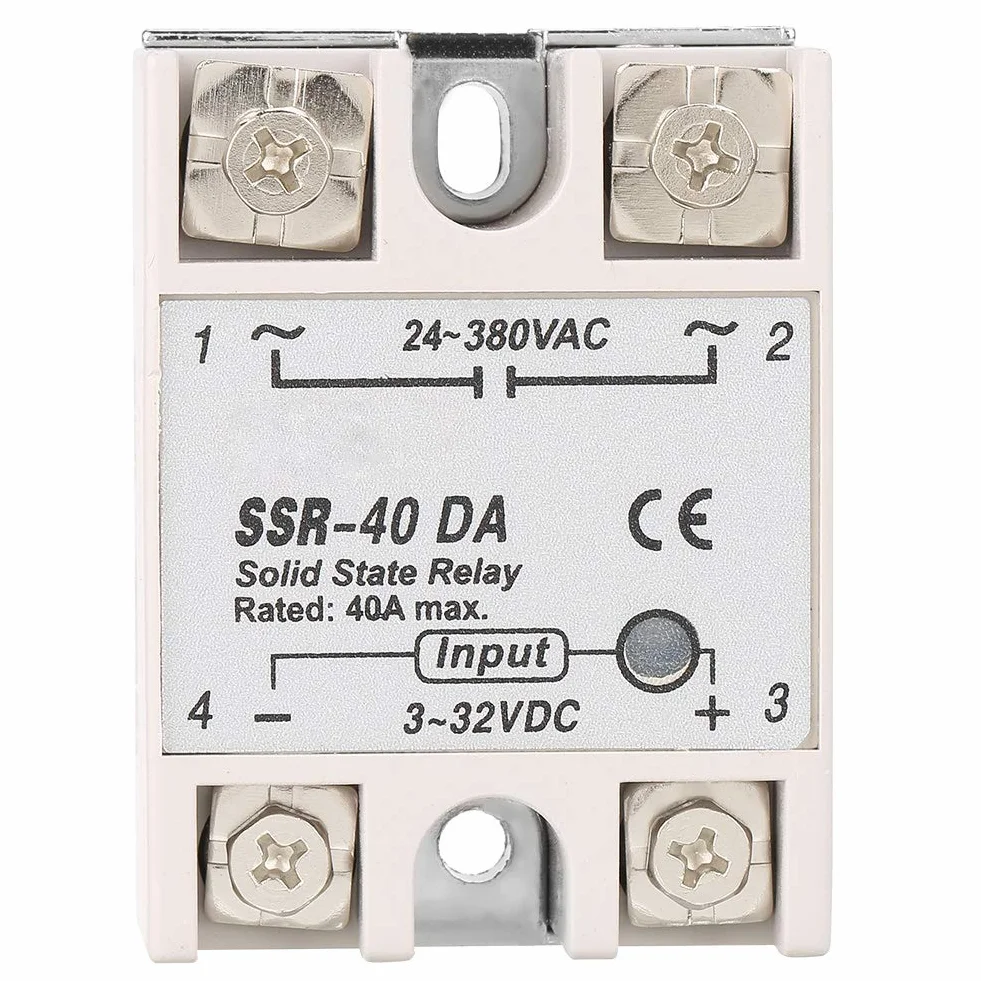 Przekaźnik półprzewodnikowy wejście DC-AC 40A moduł przekaźnika SSR 3 V-32 V DC do 24 V-380 V AC normalnie otwarty typ