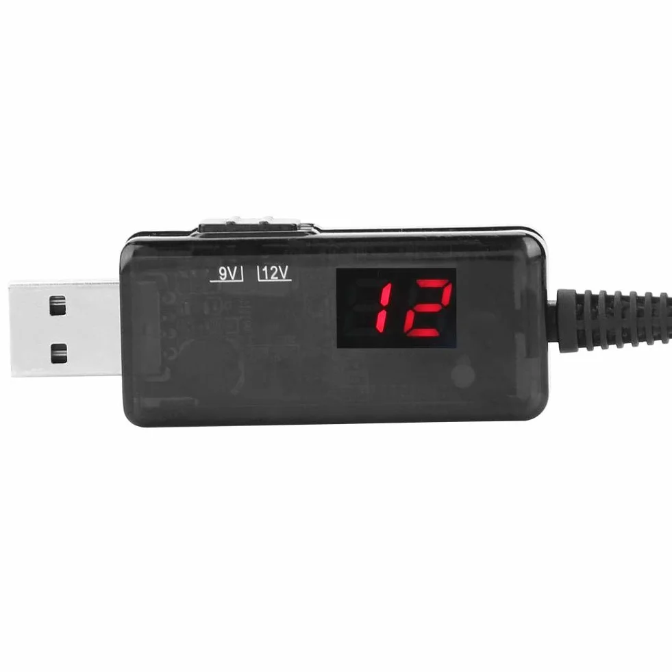 Estink USB Konwerter Napięcia Boost, DC Step-up 9V/12V z Wyświetlaczem do Routera