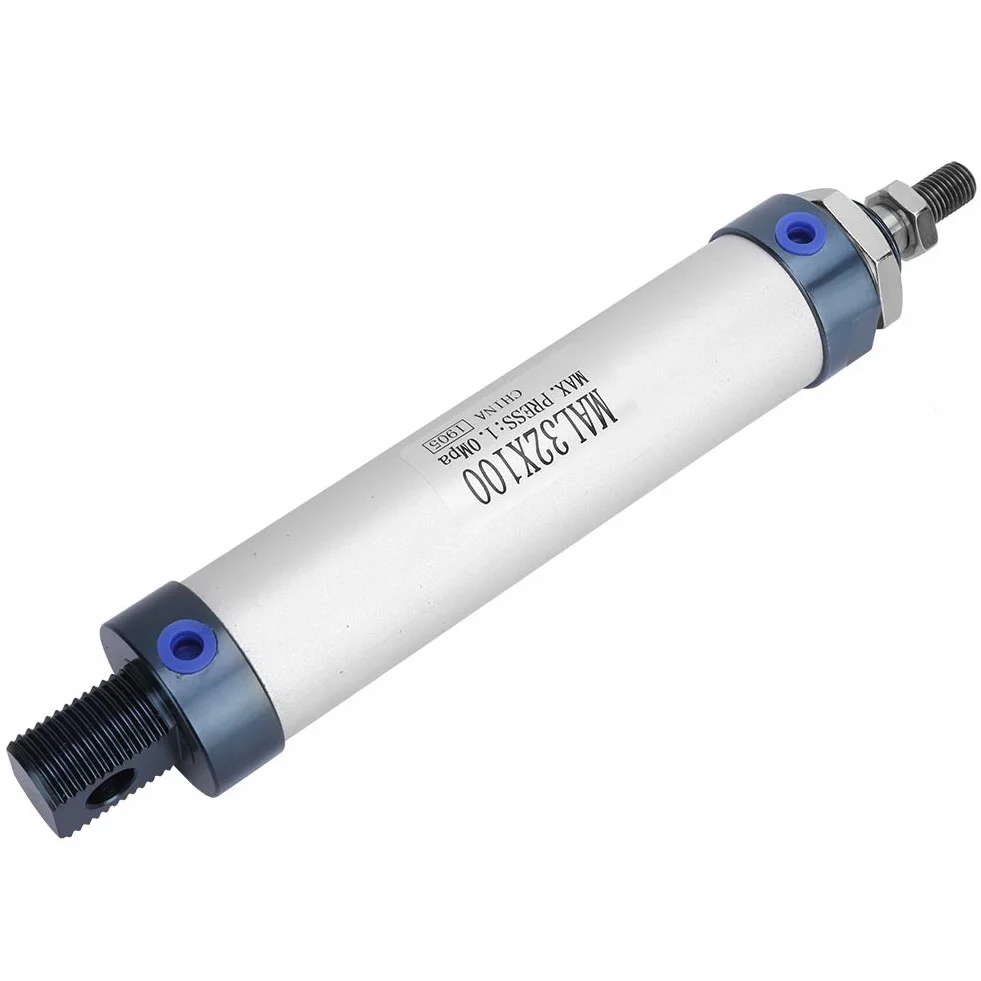 Cylinder Pneumatyczny, średnica 32 Mm, Skok 25/50/75/100 Mm Mini Cylinder Pneumatyczny Pojedynczy Pręt ze Stopu Aluminium Pneumatyczne Powietrze Dwustronnego Działania,