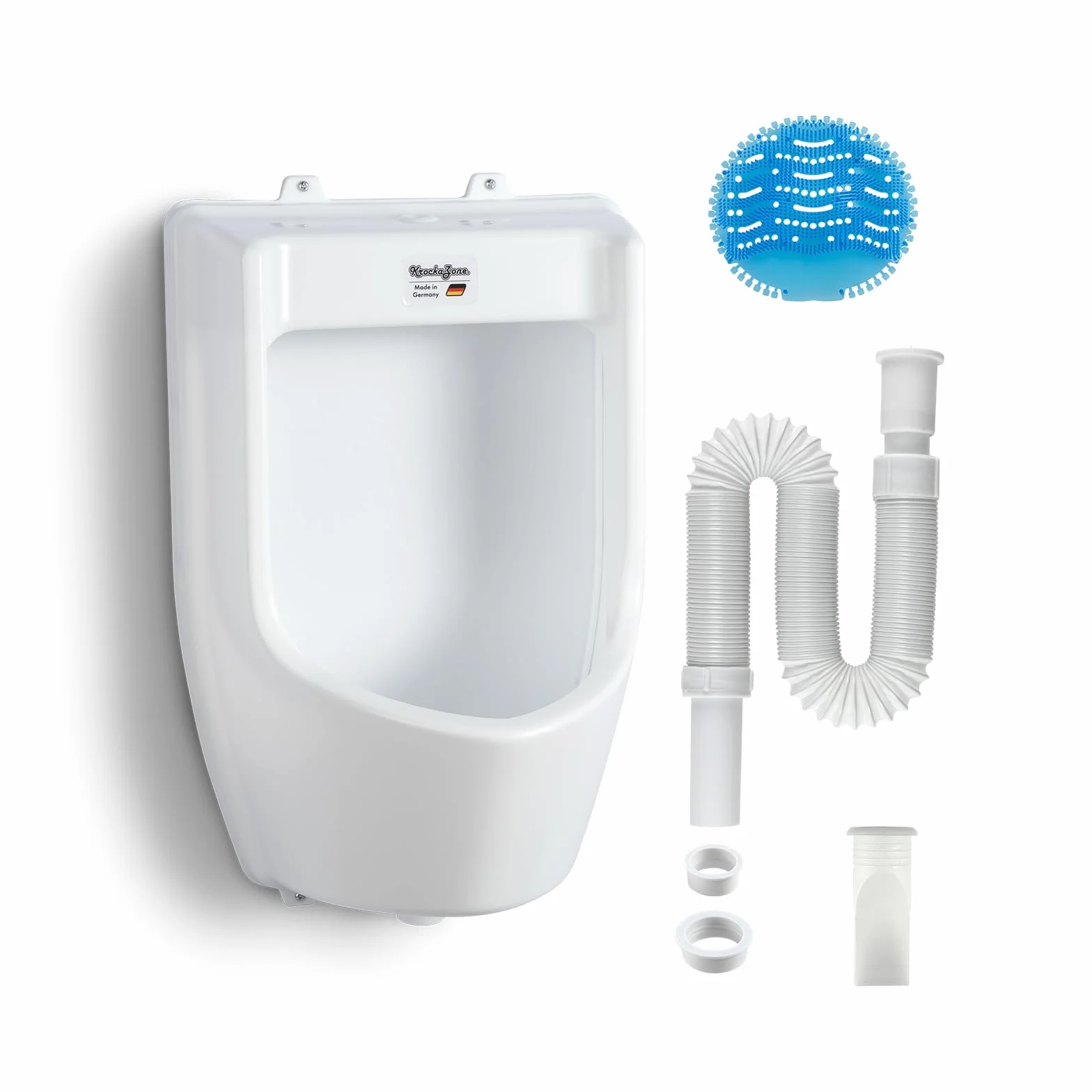 Pisuar z tworzywa sztucznego z wężem, sitkiem do pisuaru i akcesoriami – męski zestaw WC dla mężczyzn stojący toaleta miska pisuaru, plastikowy ścienny pisuar do ogrodu, toalety, domu, na kemping