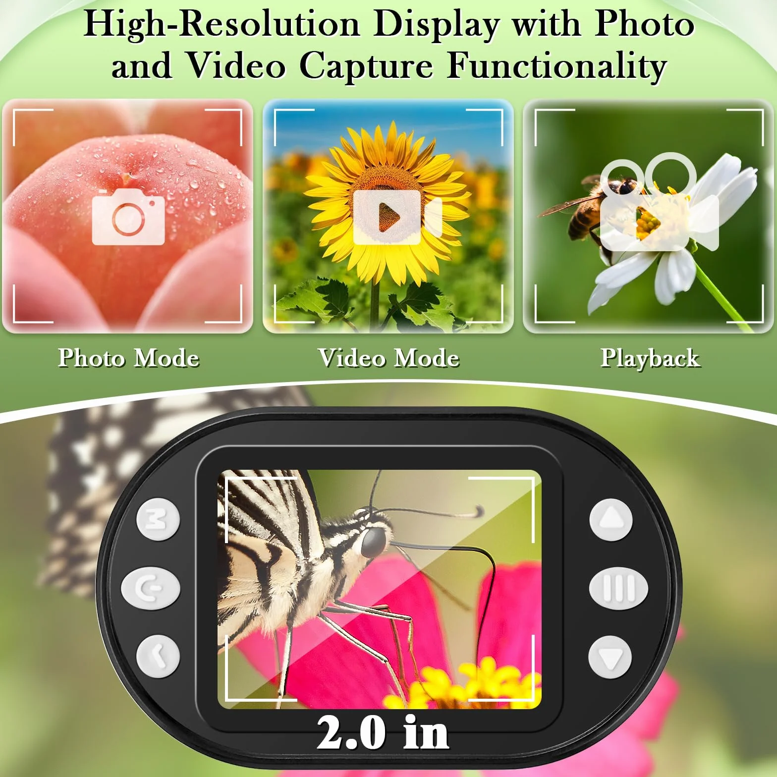 NZQXJXZ Mikroskop cyfrowy 3 w 1 dla dzieci i dorosłych, 200-1000X z 2-calowym ekranem HD i kartą TF 32G, biały, LED, tworzywo sztuczne