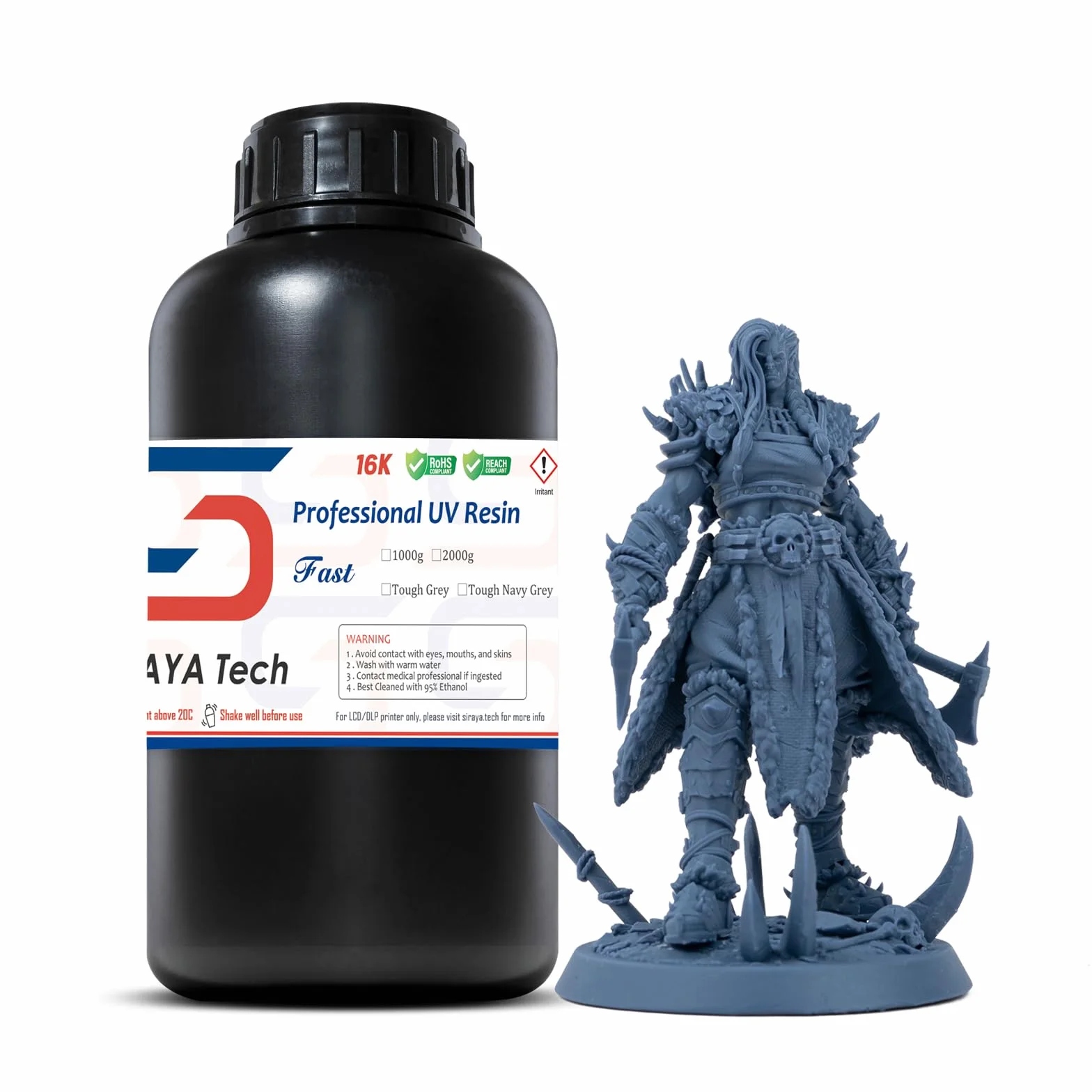 Siraya Tech Fast ABS-Like Tough Navy Grey żywica do drukarek 3D, zwiększona trwałość do drukowania 3D, wysoka precyzja i odporność na uderzenia do drukarek 3D - 1 kg