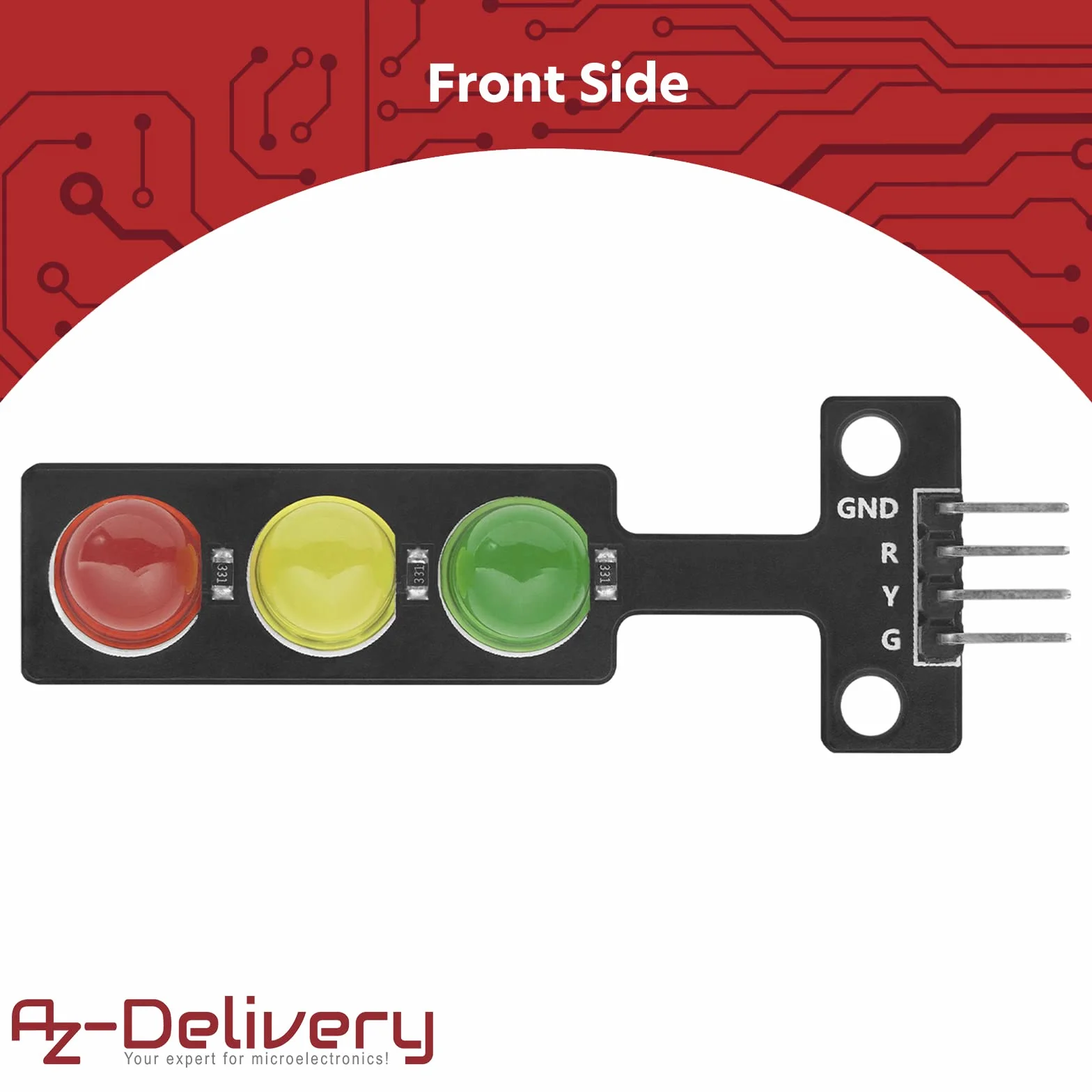 AZDelivery 5 x Moduł sygnalizacji świetlnej LED Kreatywny mini sygnalizator świetlny DIY 3.3-5V 8mm kompatybilny z Arduino tym e-book!