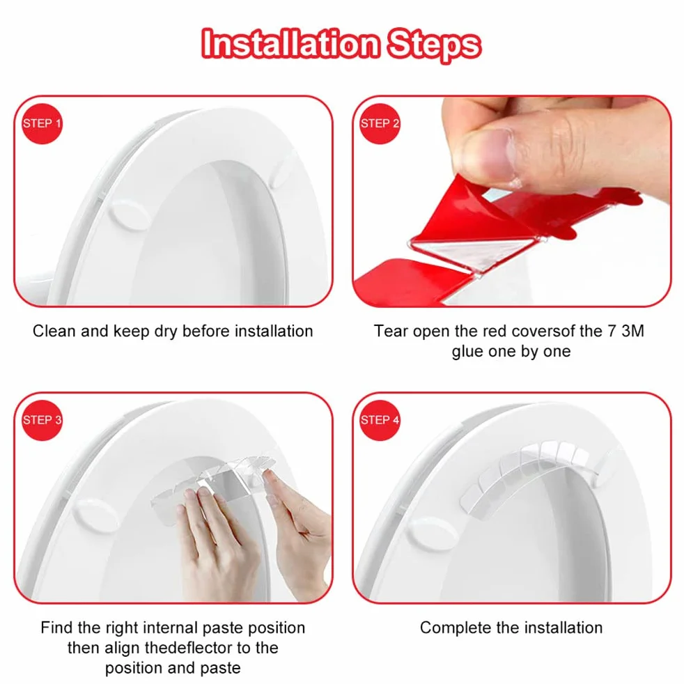 Nocnik Pee Splash Guard, 250 * 100 * 0.5mm PC Deflektor Moczu, z 0 penetracją, na Deski Sedesowe