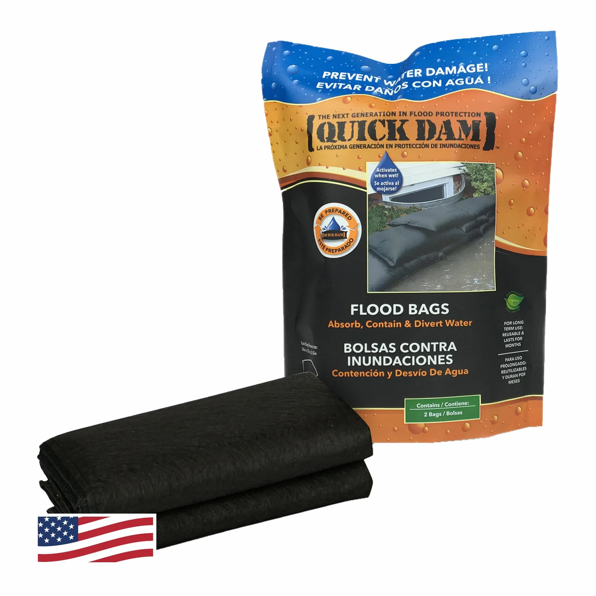 Quick Dam QD1224-2 Worki Przeciwpowodziowe, Czarny, 2 szt.