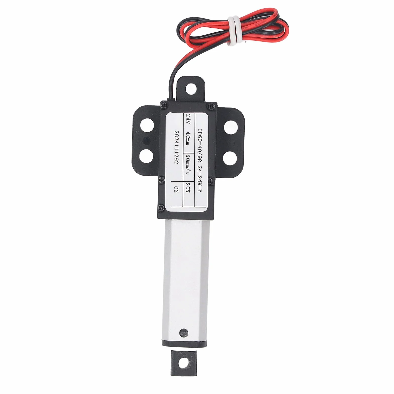 Mini Elektryczny Siłownik Liniowy, 24 V DC, Skok 50 Mm, Ciąg 20 N, prędkość 30 Mm/s Siłownik Ruchu Liniowego, Mini Siłownik Liniowy ze Skrzydełkiem do łopatek Wentylatora, Szafki