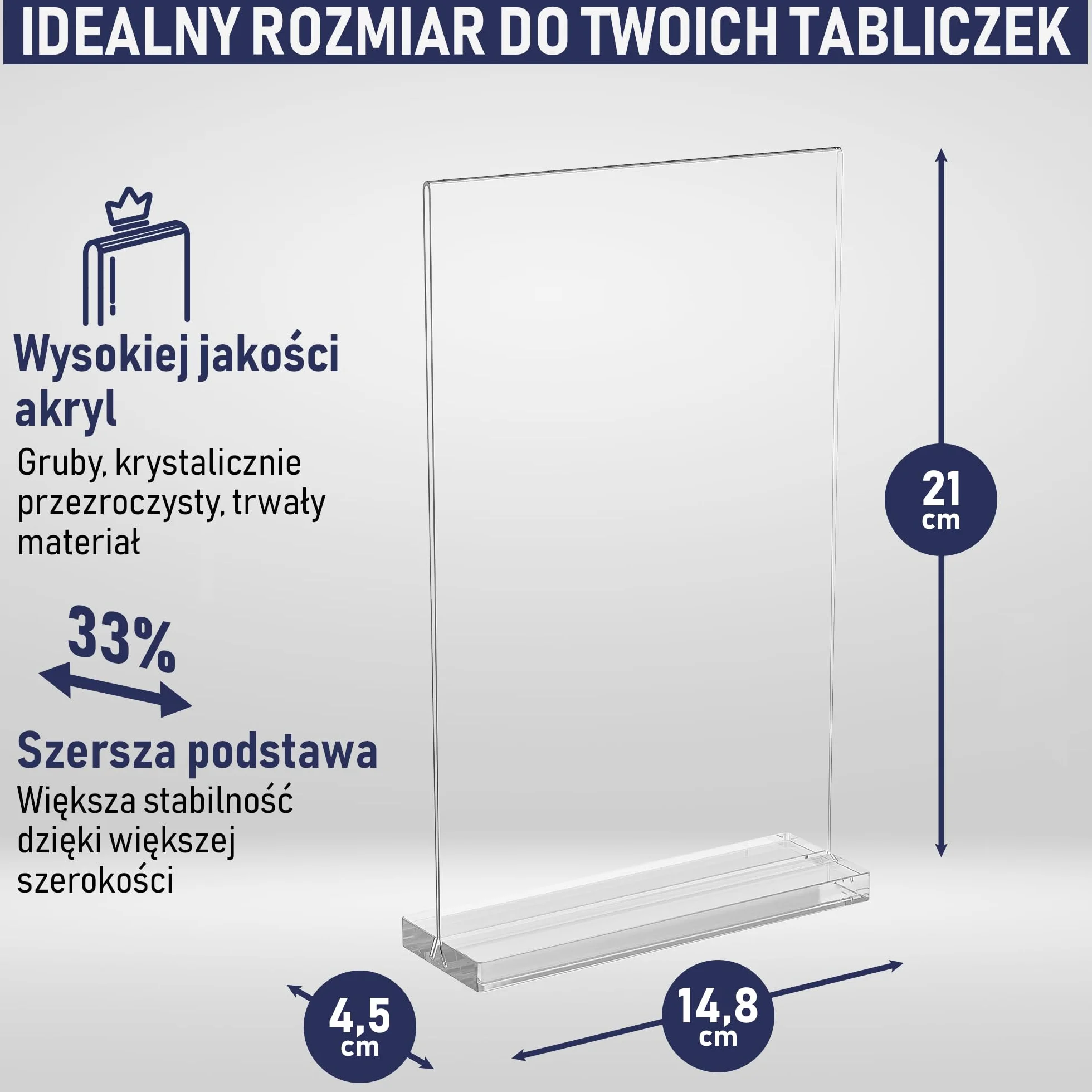 Stojak Akrylowy A5 Zestaw 6 Szt. Dwustronna Ramka Polerowane Krawędzie